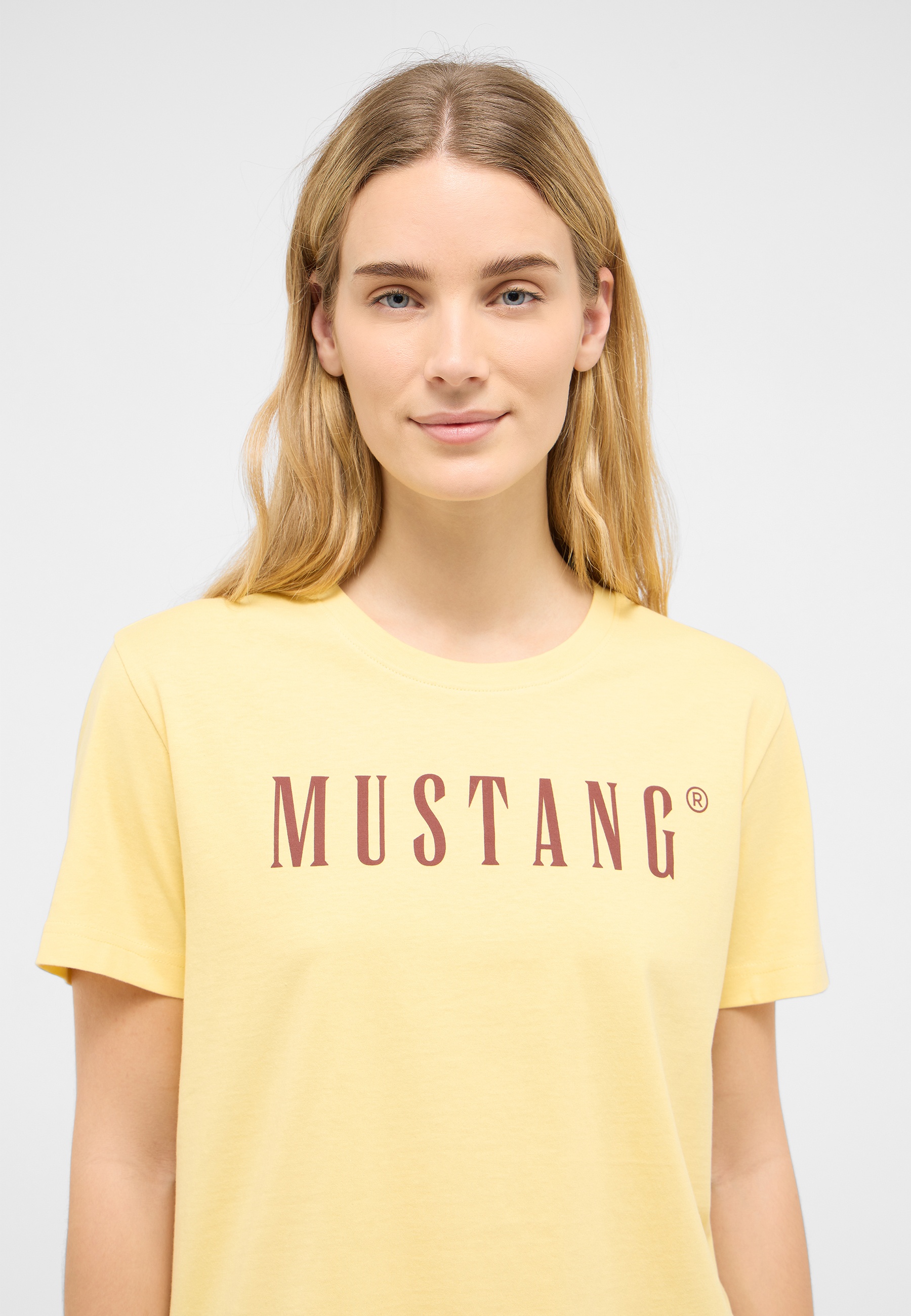 t-shirt, gelb, Kurzarm, Mustang Logo, casualwear