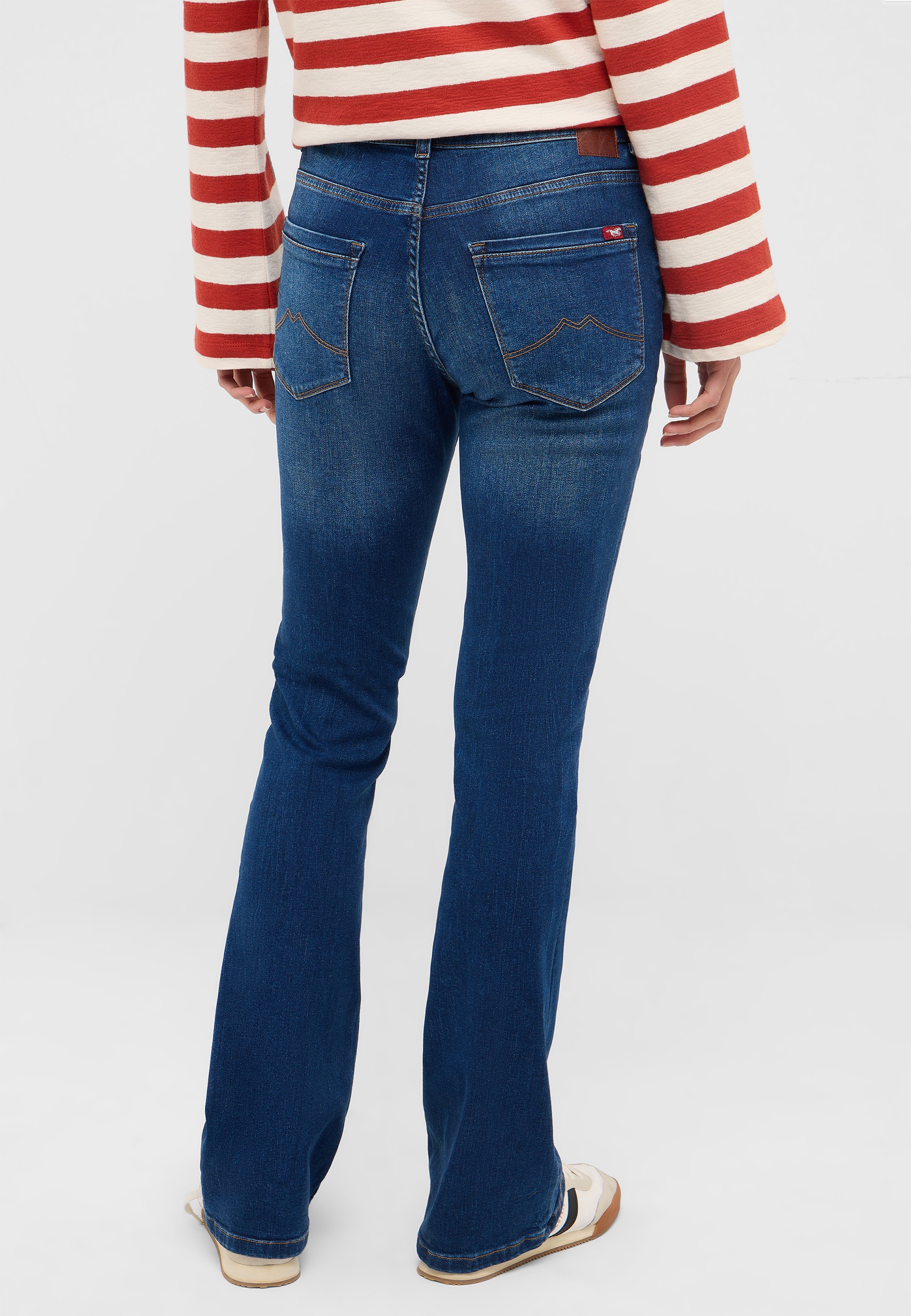 jeans, Denim, Rückentaschen, Bootcut, Hosenträger?