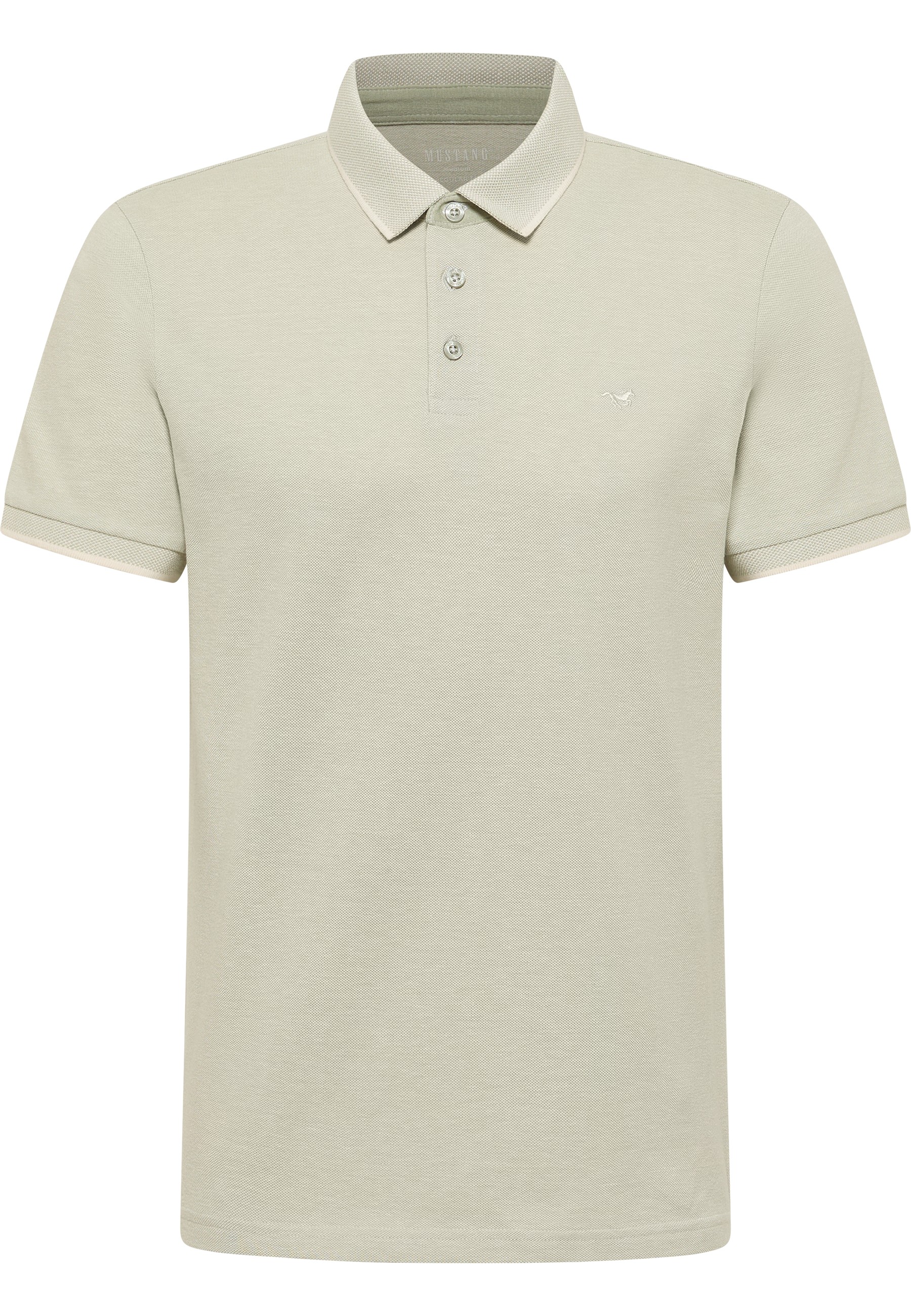 Polohemd, Beige, Kurzarm, Kragen, Strickgewebe