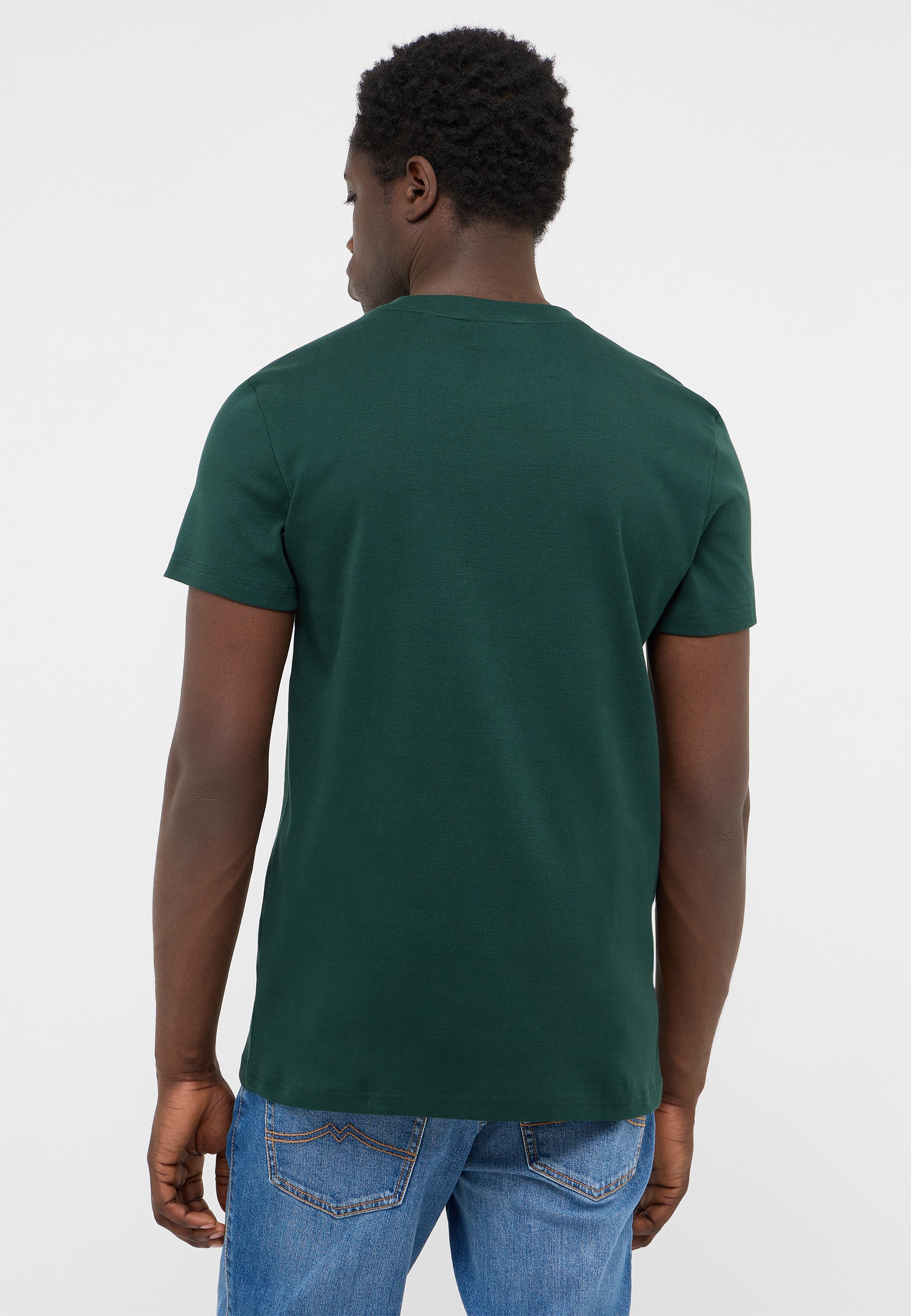 t-shirt, kurzarm, einfarbig, grün, baumwolle