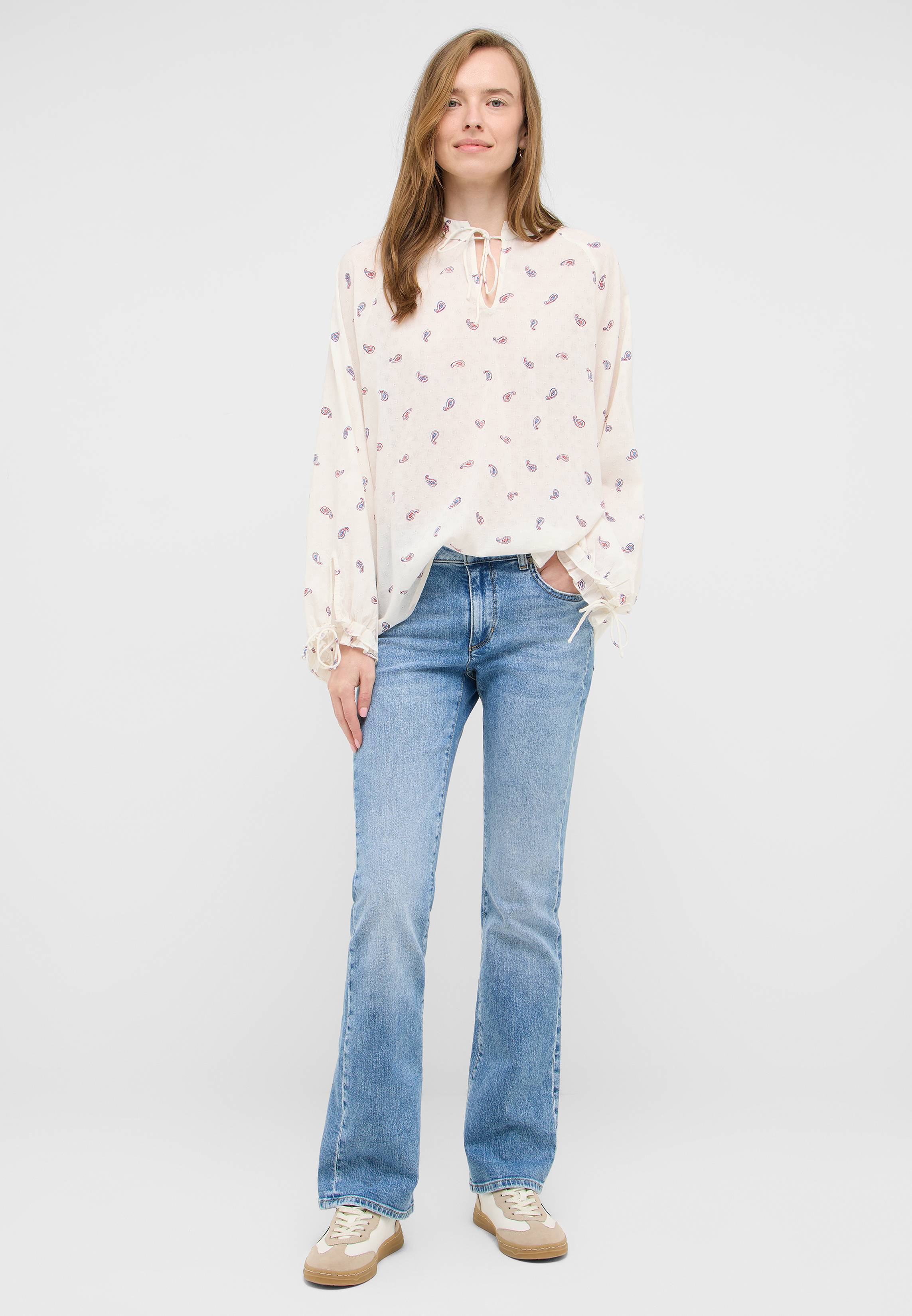 Hosen, Bluse, Jeans, Langarm, Person