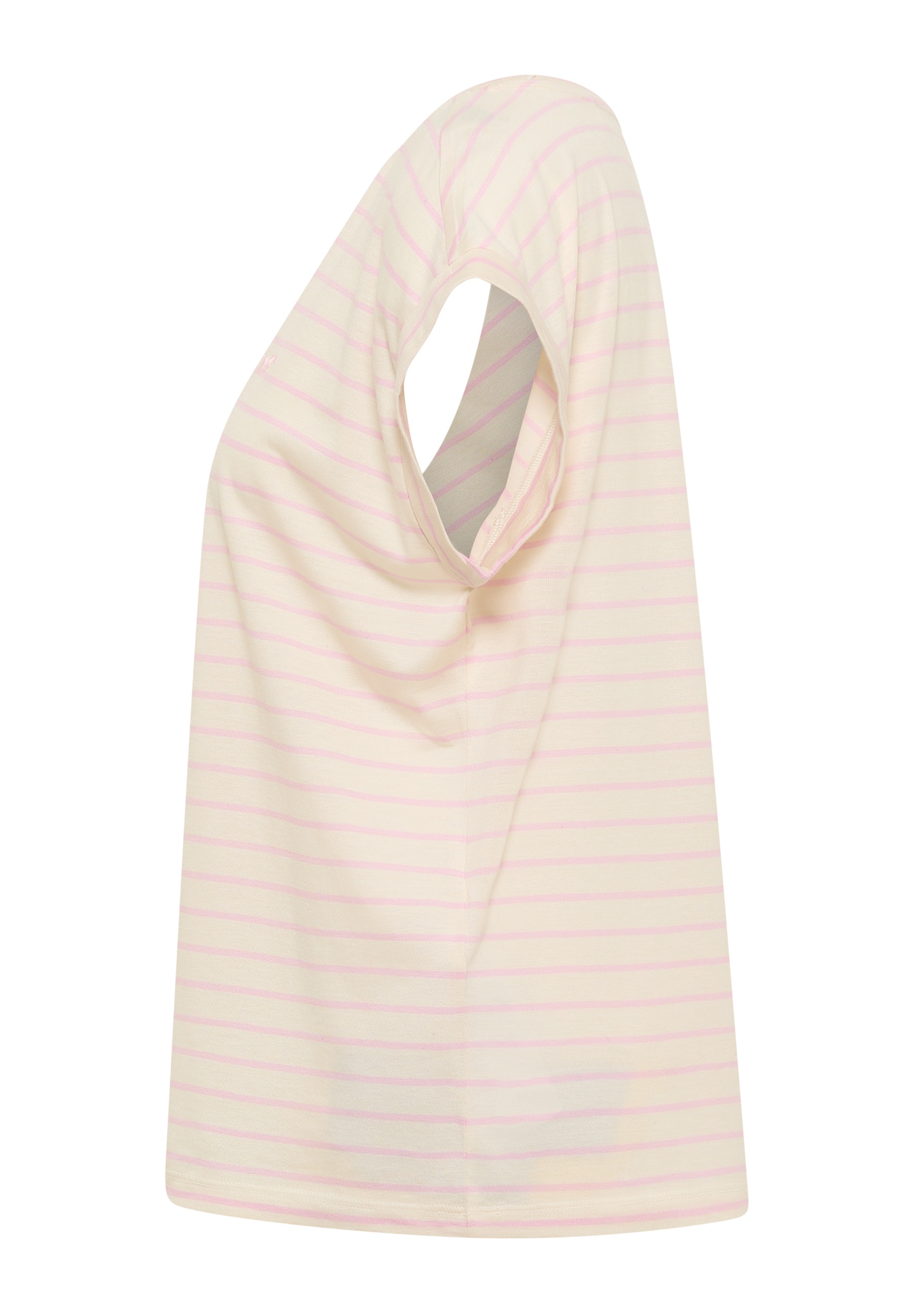 strickshirt, oversized-sleeve, creme, rosa-streifen, tuch