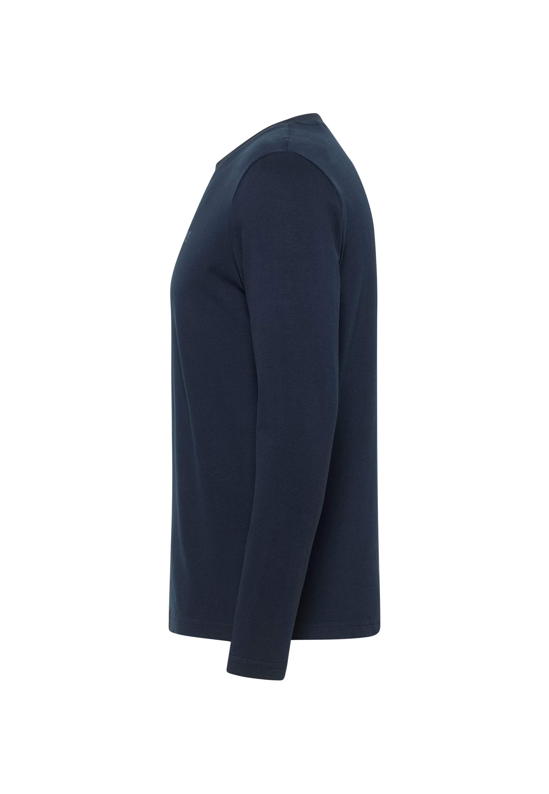 Langenarmiges Oberteil, Rundhals, Navy, Einfarbig, Jersey-Strick