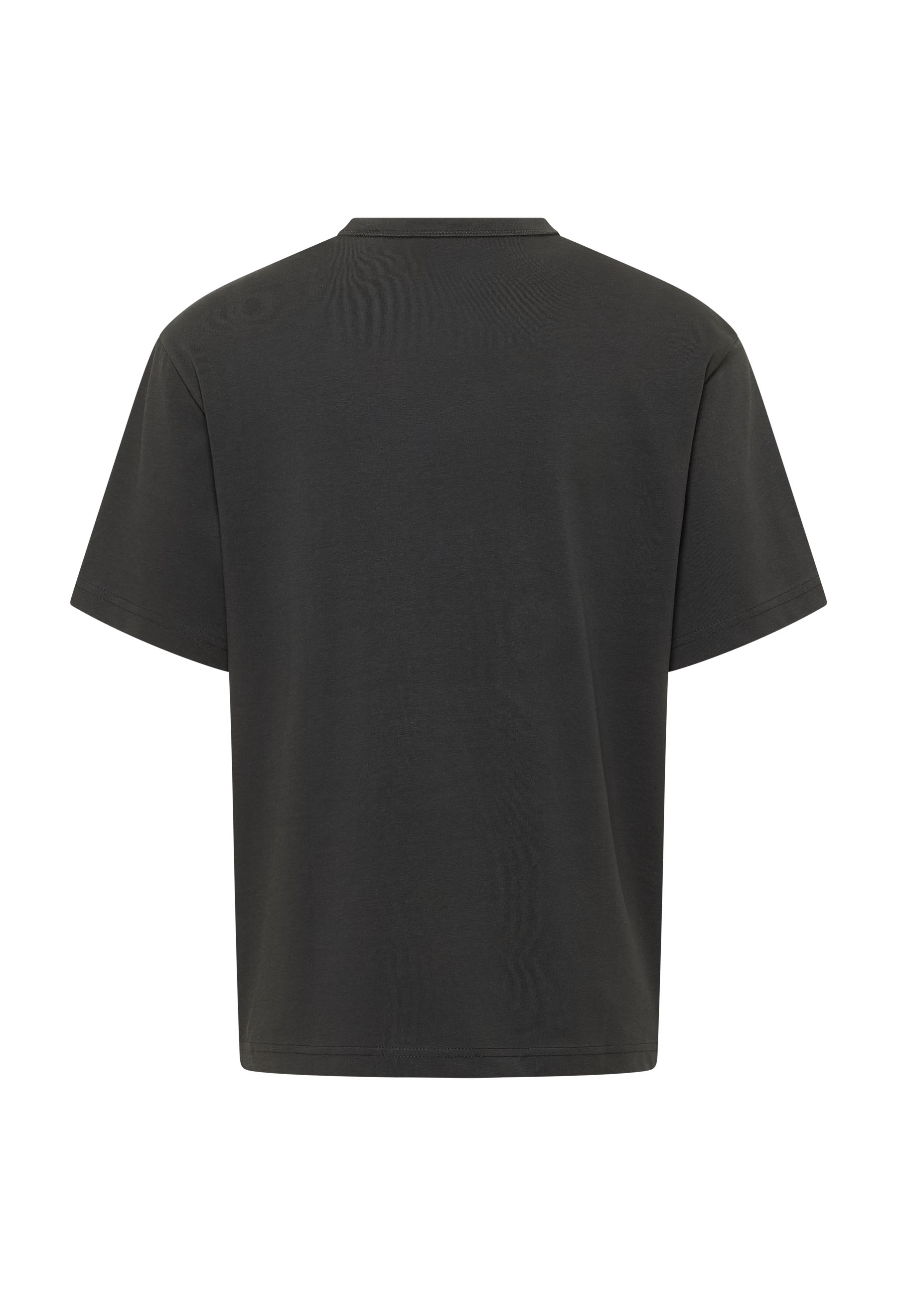 t-shirt, kurzarm, dunkelgrau, runde-naht, einfarbig