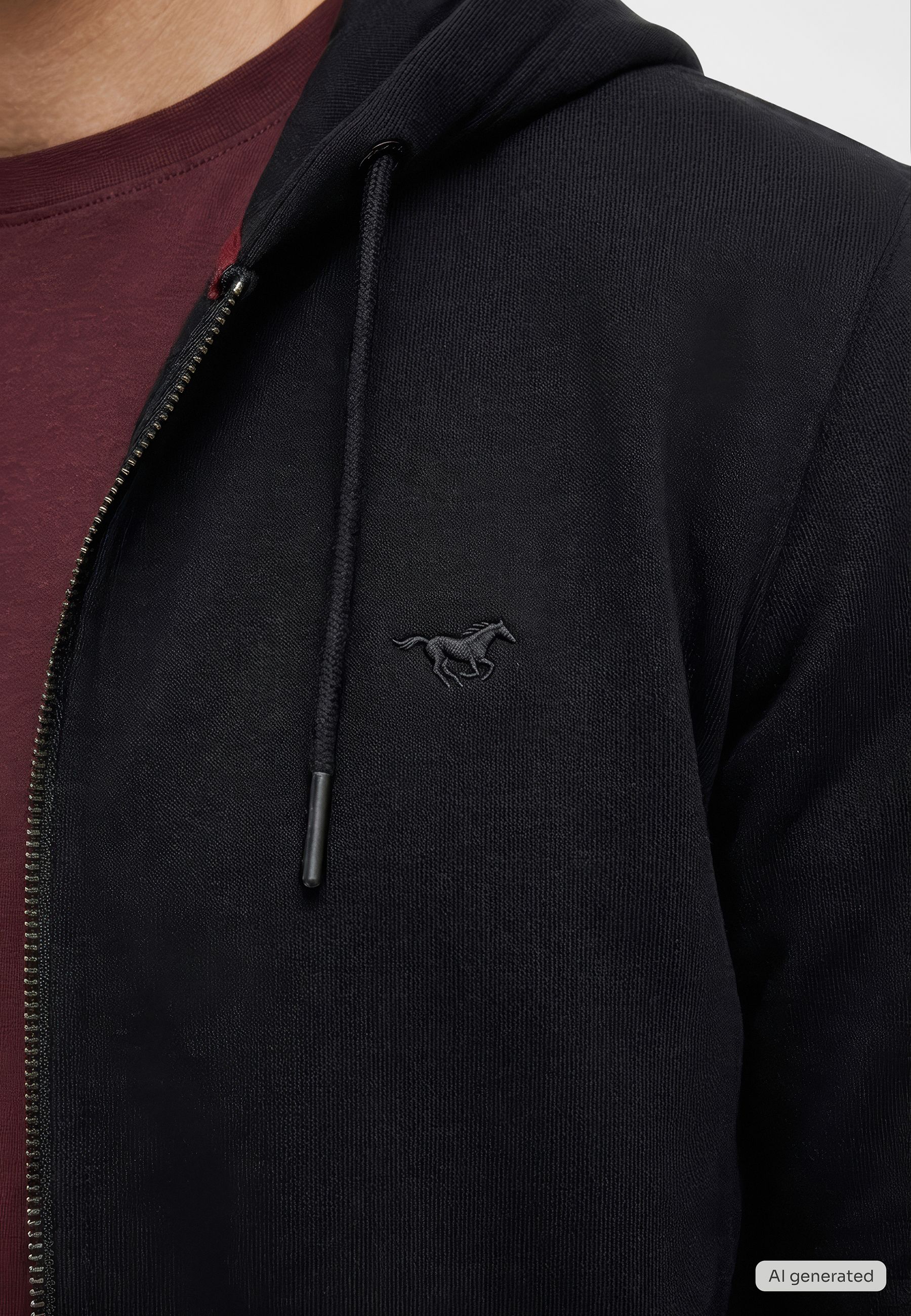 Hoodie, Hoodie mit Reißverschluss, Kapuzenjacke, Pullover, Logo Pferd