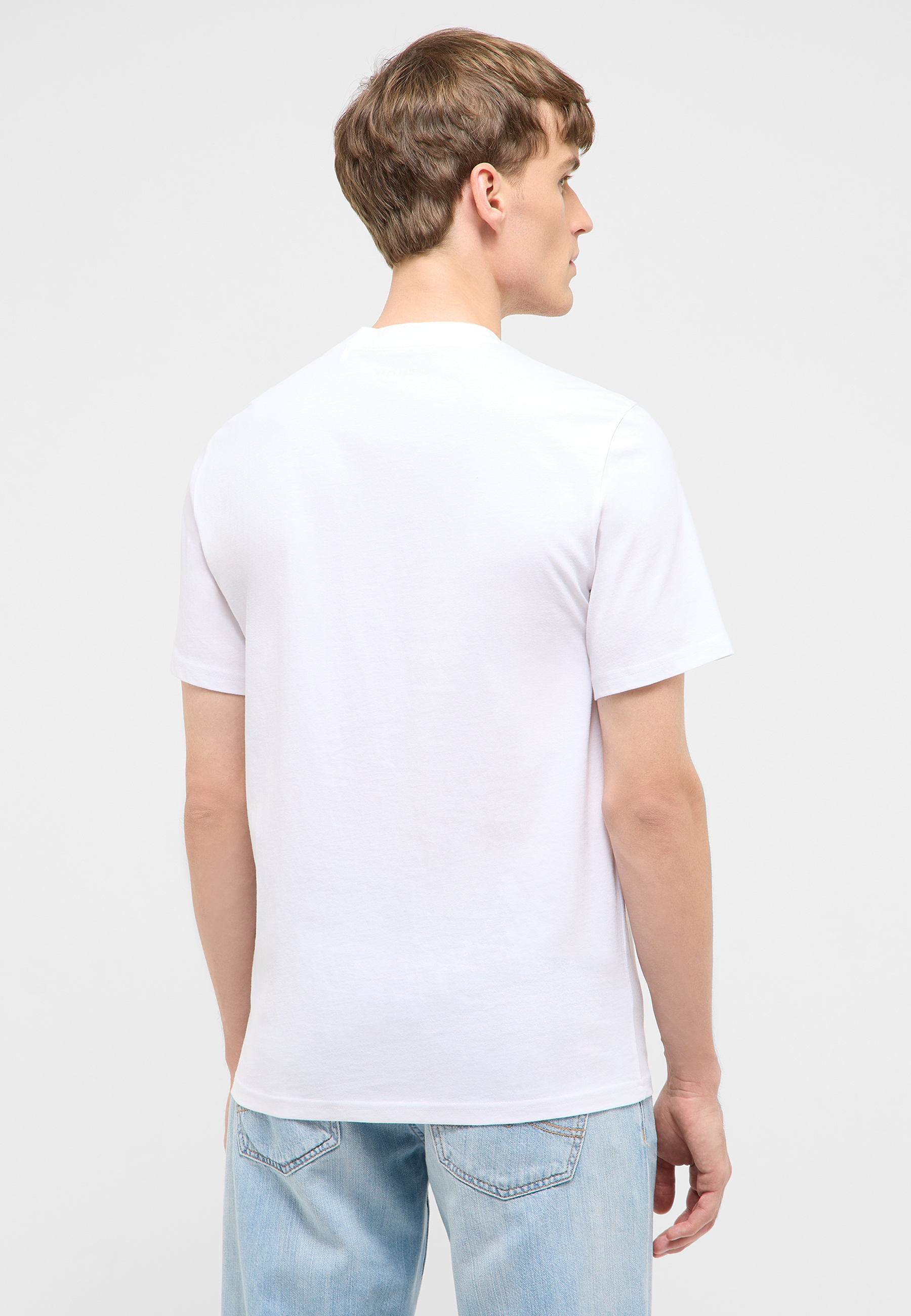 T-Shirt, Weiß, Lässig, Kurzarm, Rückseite