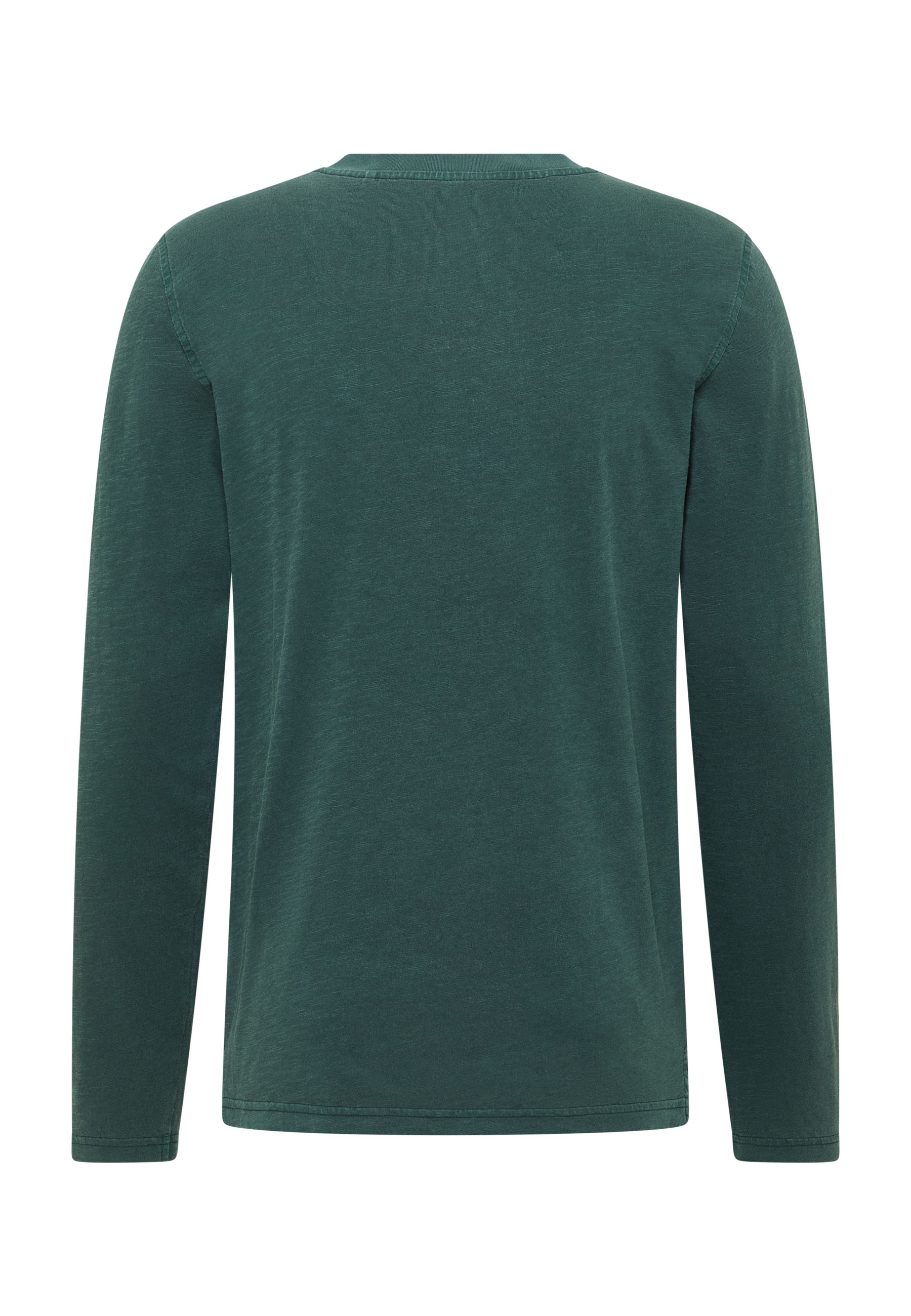 Langarmshirt, Grün, Unifarben, Rundhals, Kleiderschnitt