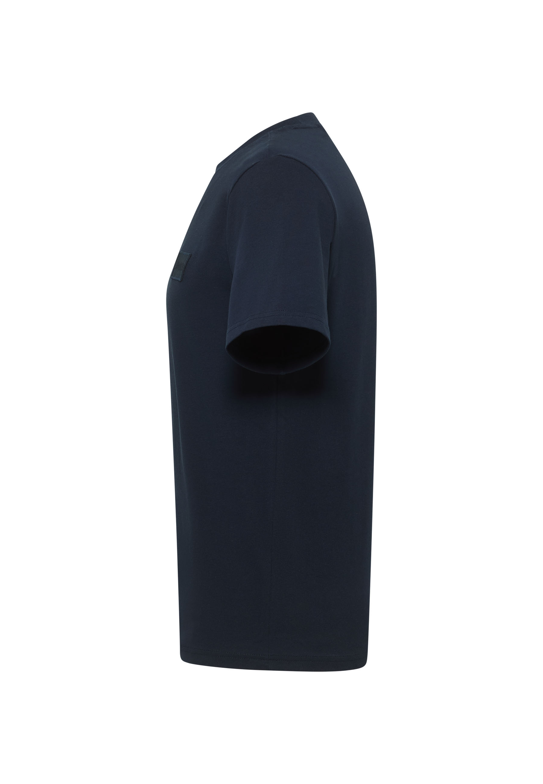 T-Shirt, Kurzarm, Navy, Uni-Farbe, Baumwolle