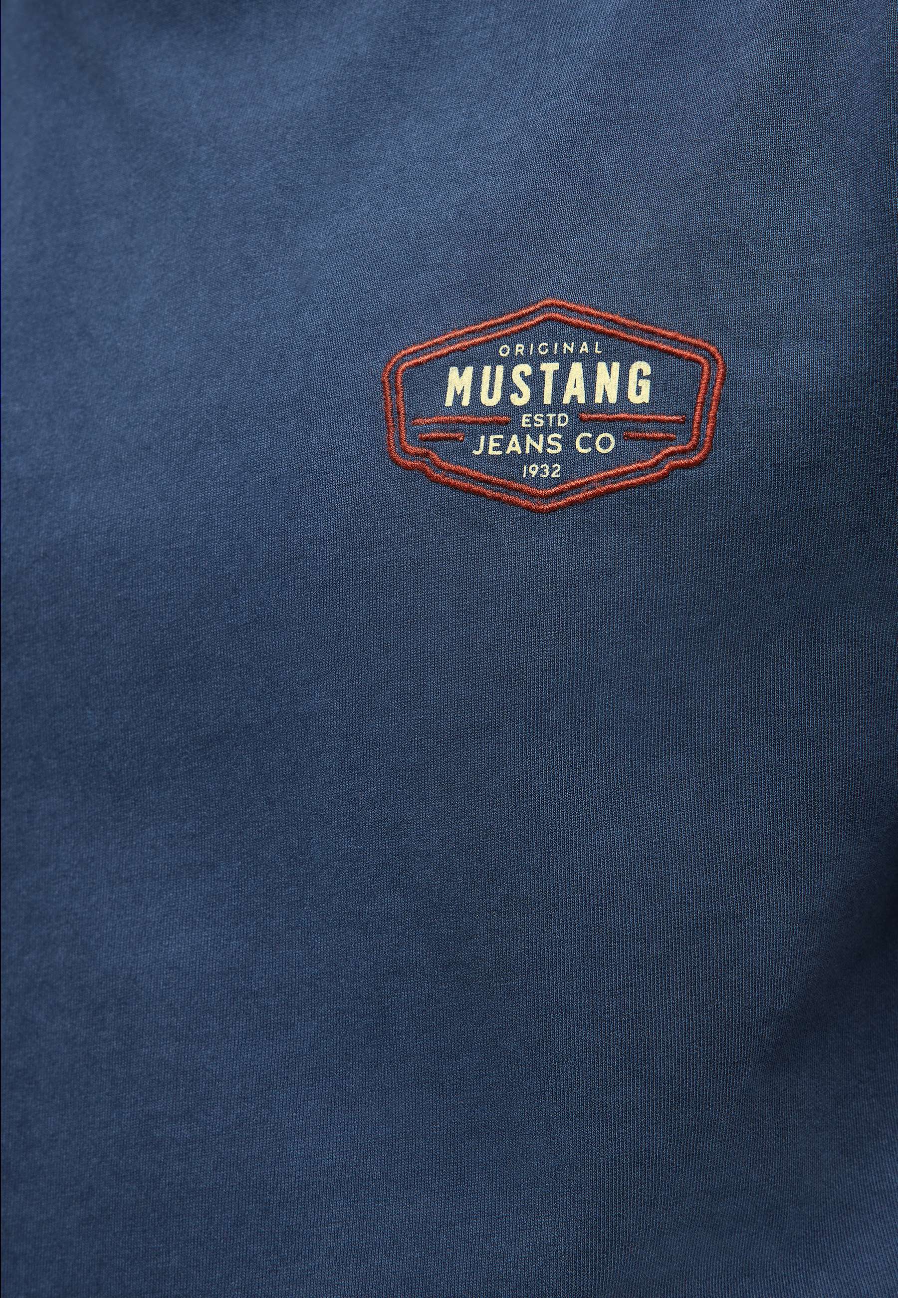 blau, t-shirt, Logo, Mustang, Aufnäher