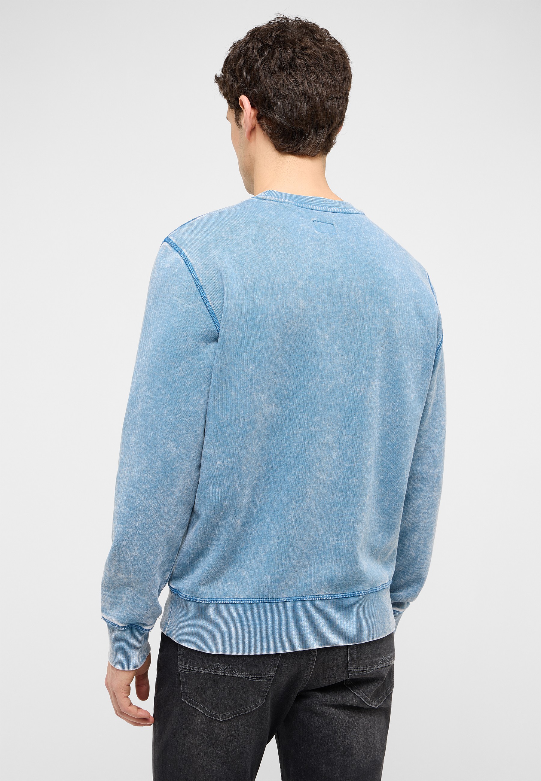 hoodie, sweatshirt, back, blue, stonewash, cotton blend