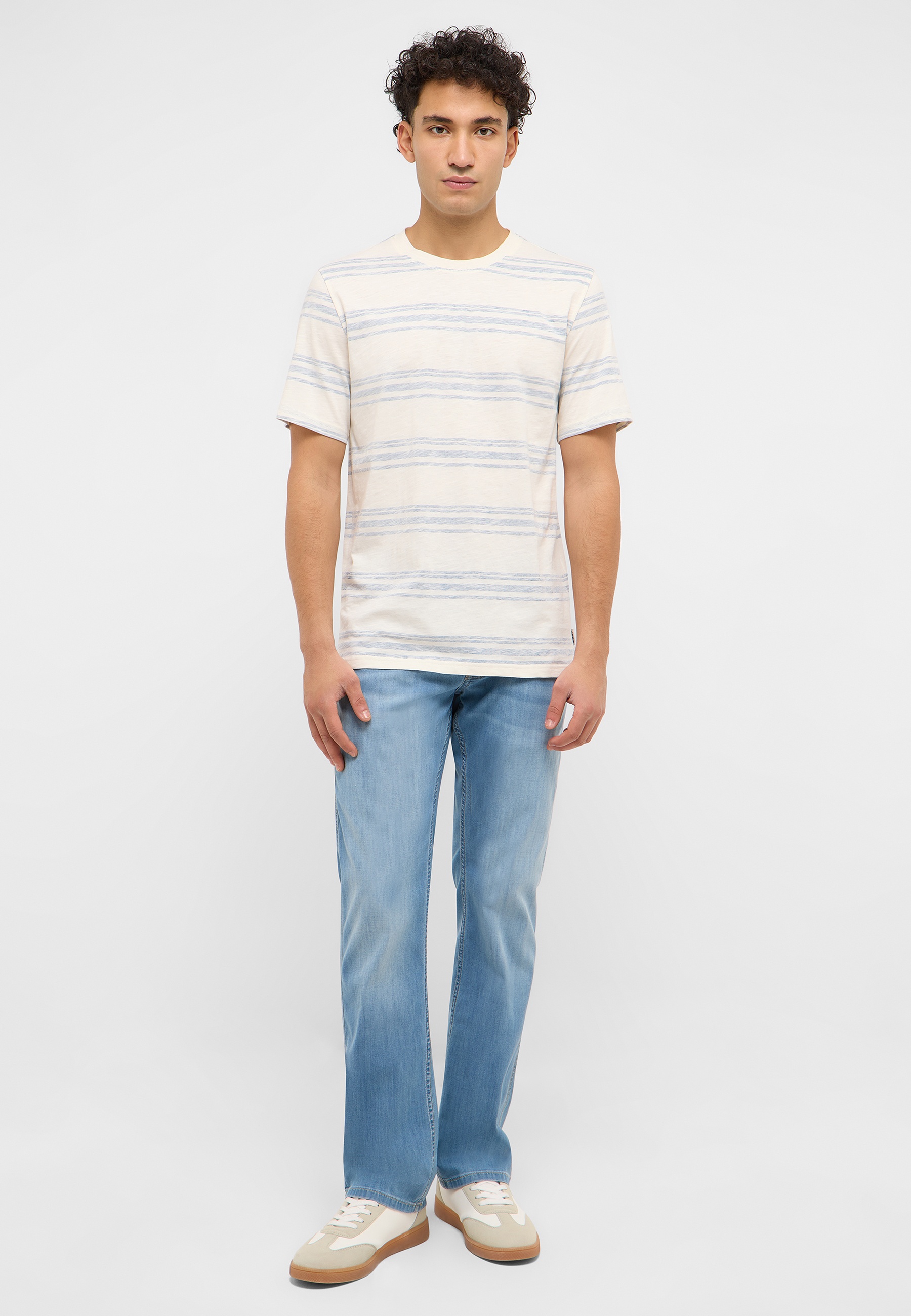 Hosen, T-shirt, Person, Stehend, Jeanshose