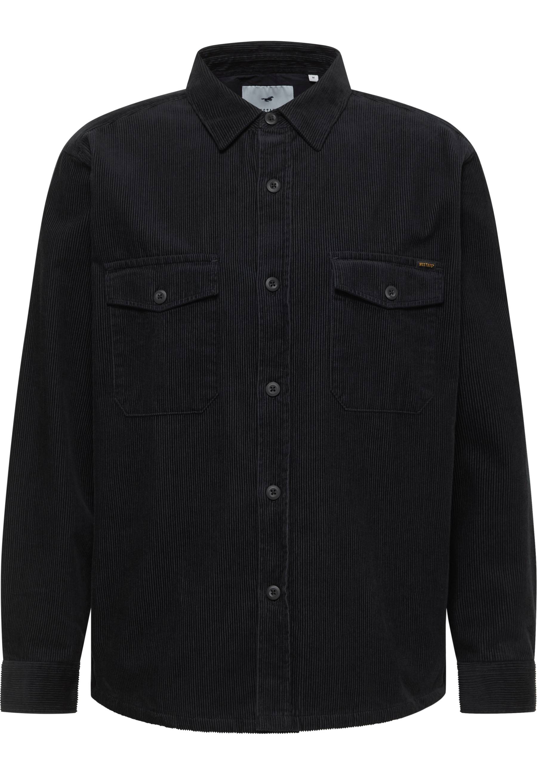 Mustang Herren Langarmhemd Style Branson, schwarz