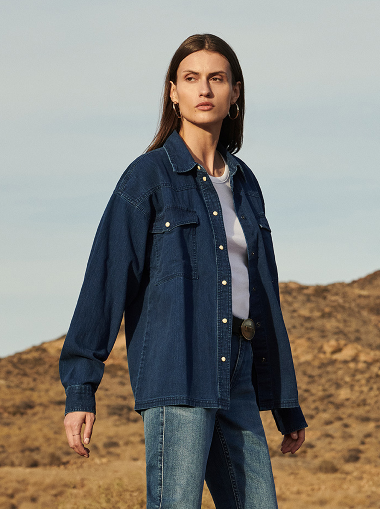 Jeansjacke, Denim, Langarm, Knopfleiste, Fronttaschen