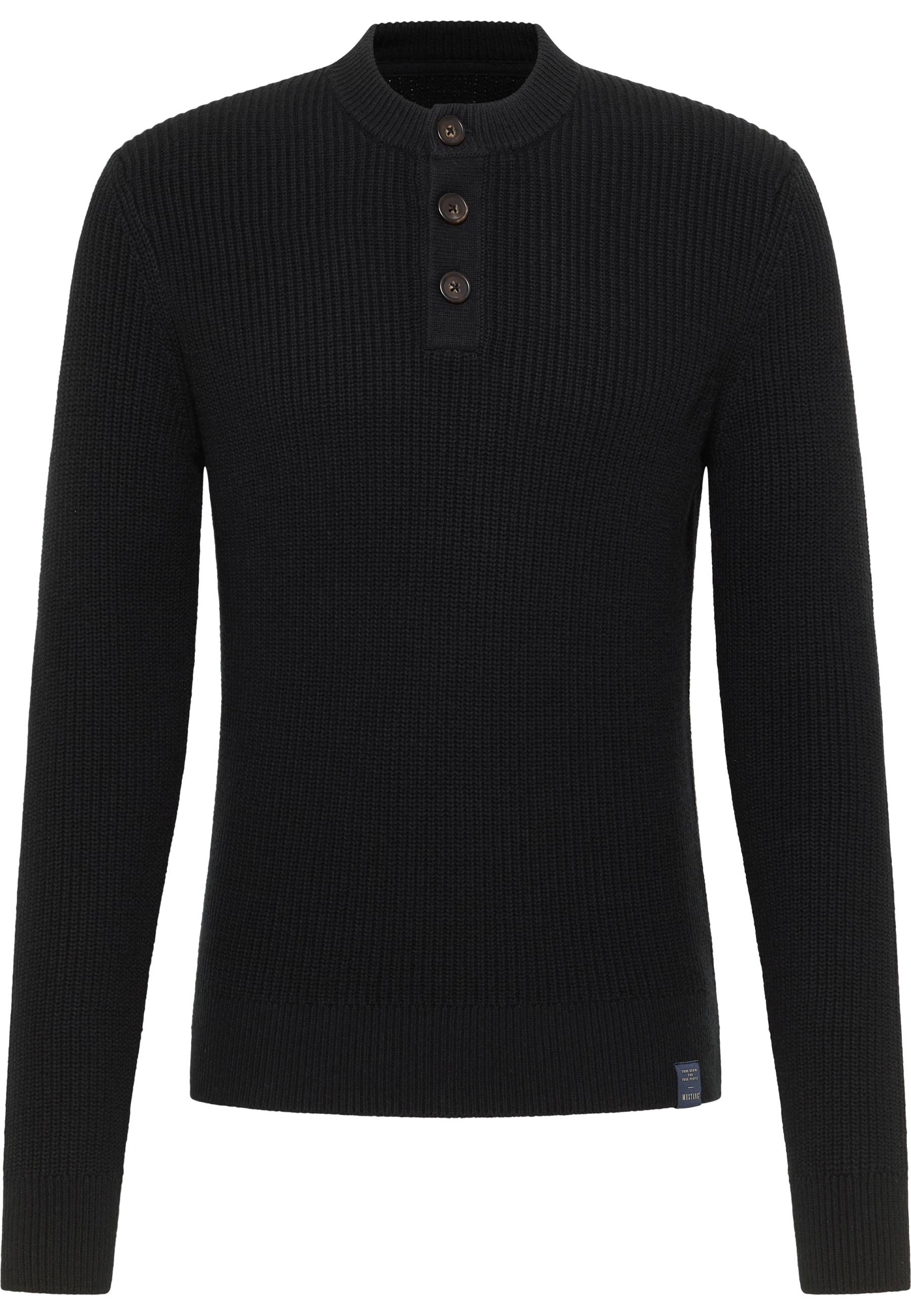 Mustang Herren Langarmpullover Style Eastport, schwarz