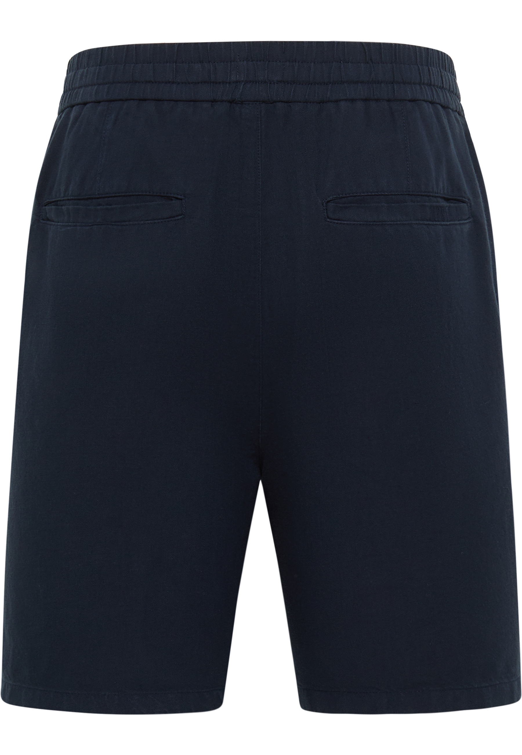 shorts, marineblau, elastischer Bund, hintere Taschen, einfarbig
