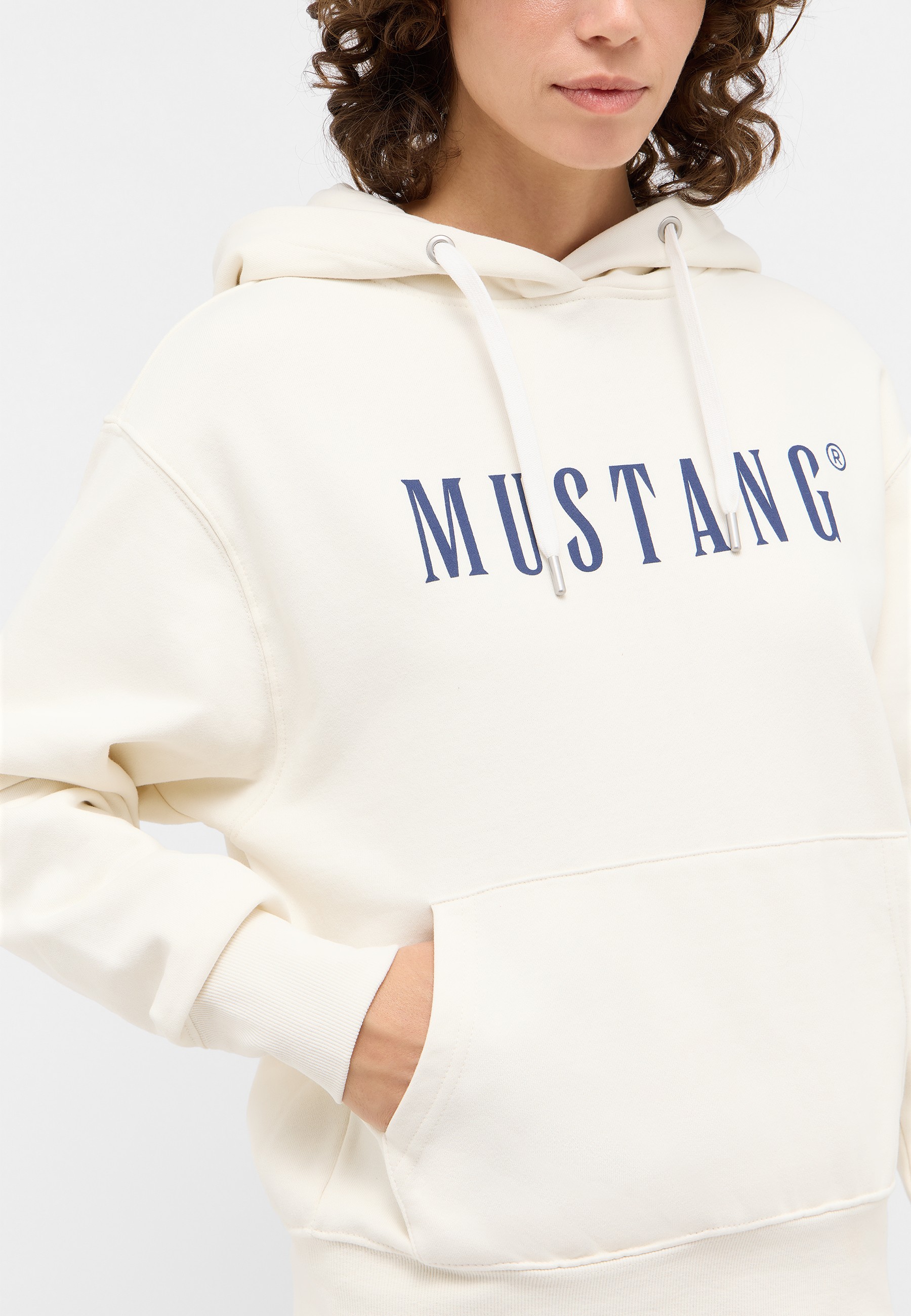 Hoodie, Hoodie, Kapuzenpullover, Weiß, Mustang