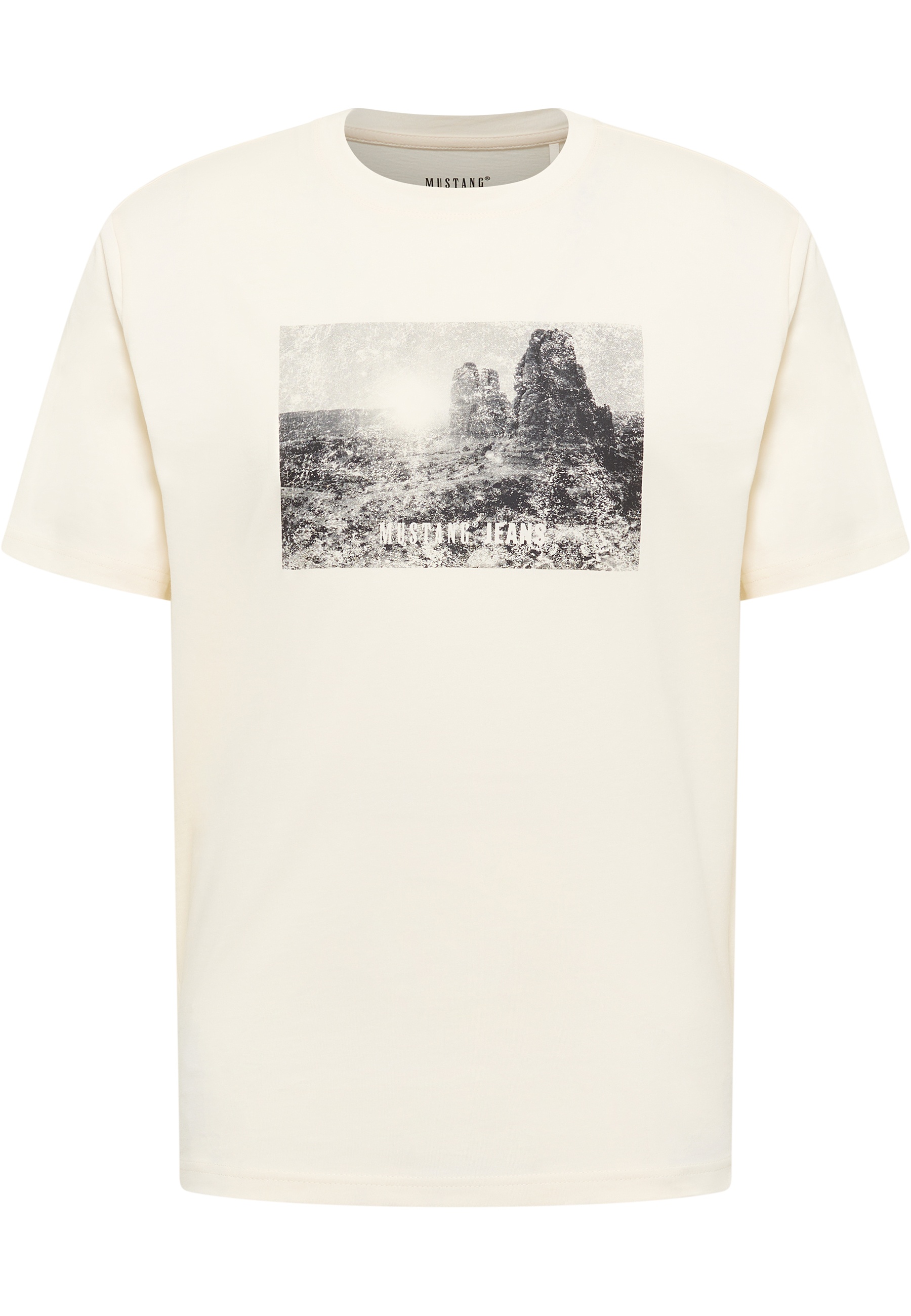 Mustang Herren T-Shirt Style Austin, offwhite