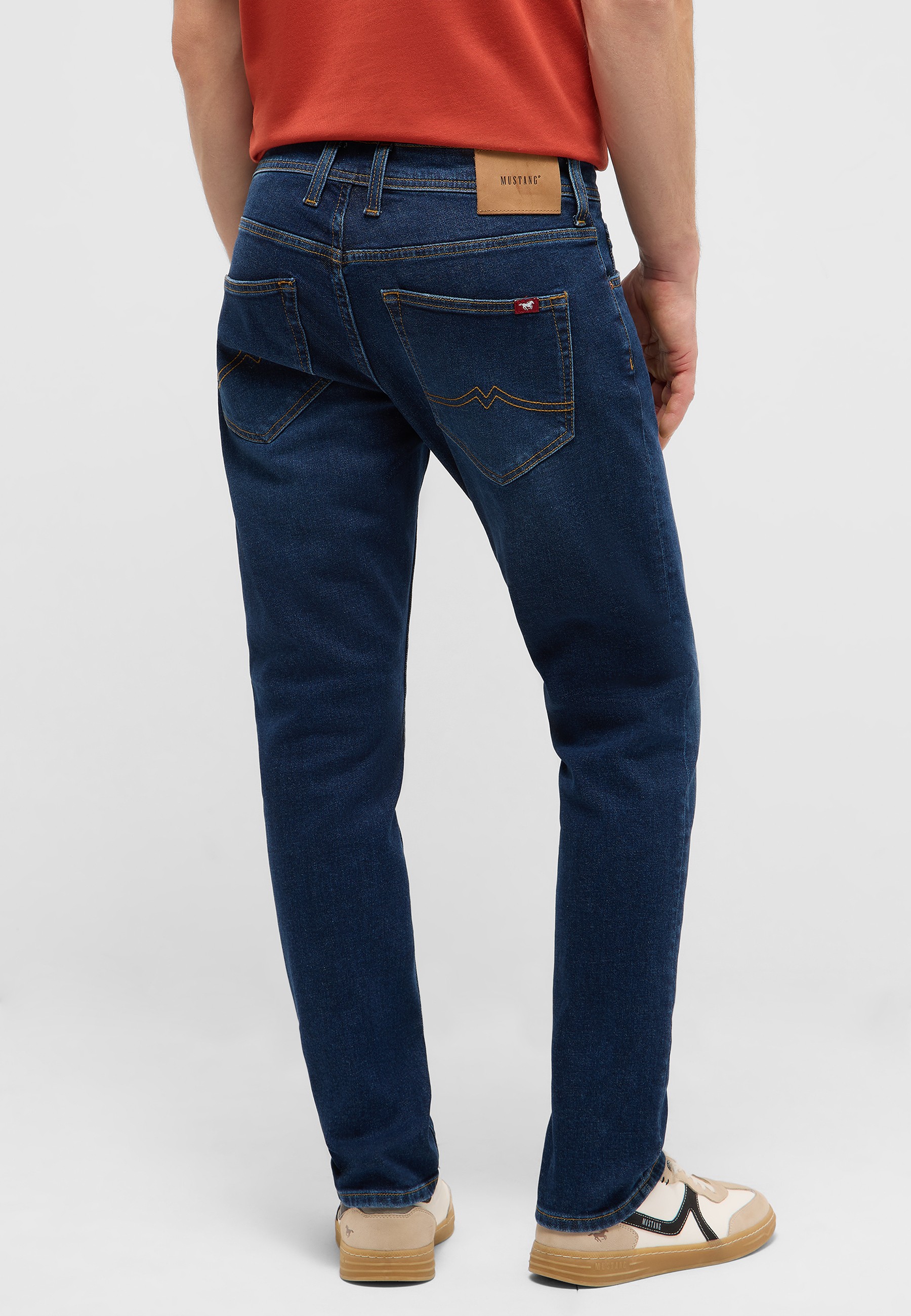 Jeans, Denim, Backtaschen, Straight Fit, Blau