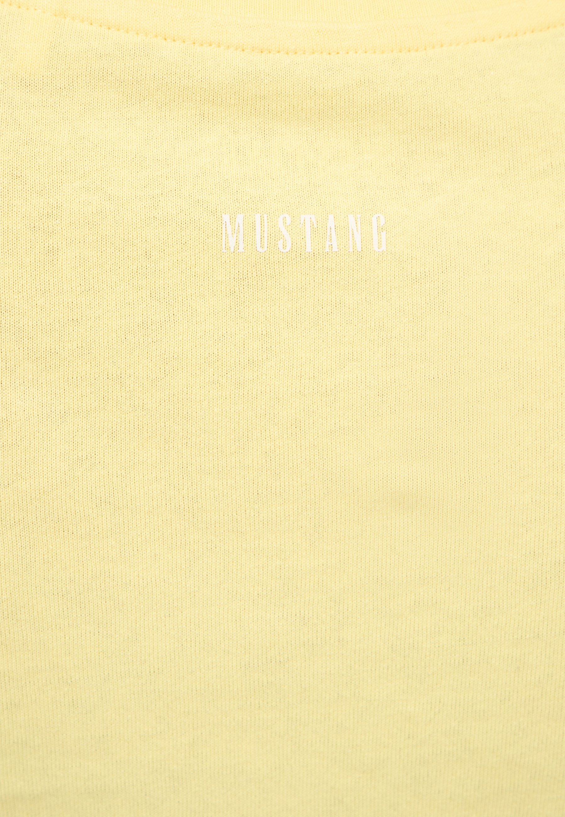 t-shirt, mustang, gelb, mono, stoff