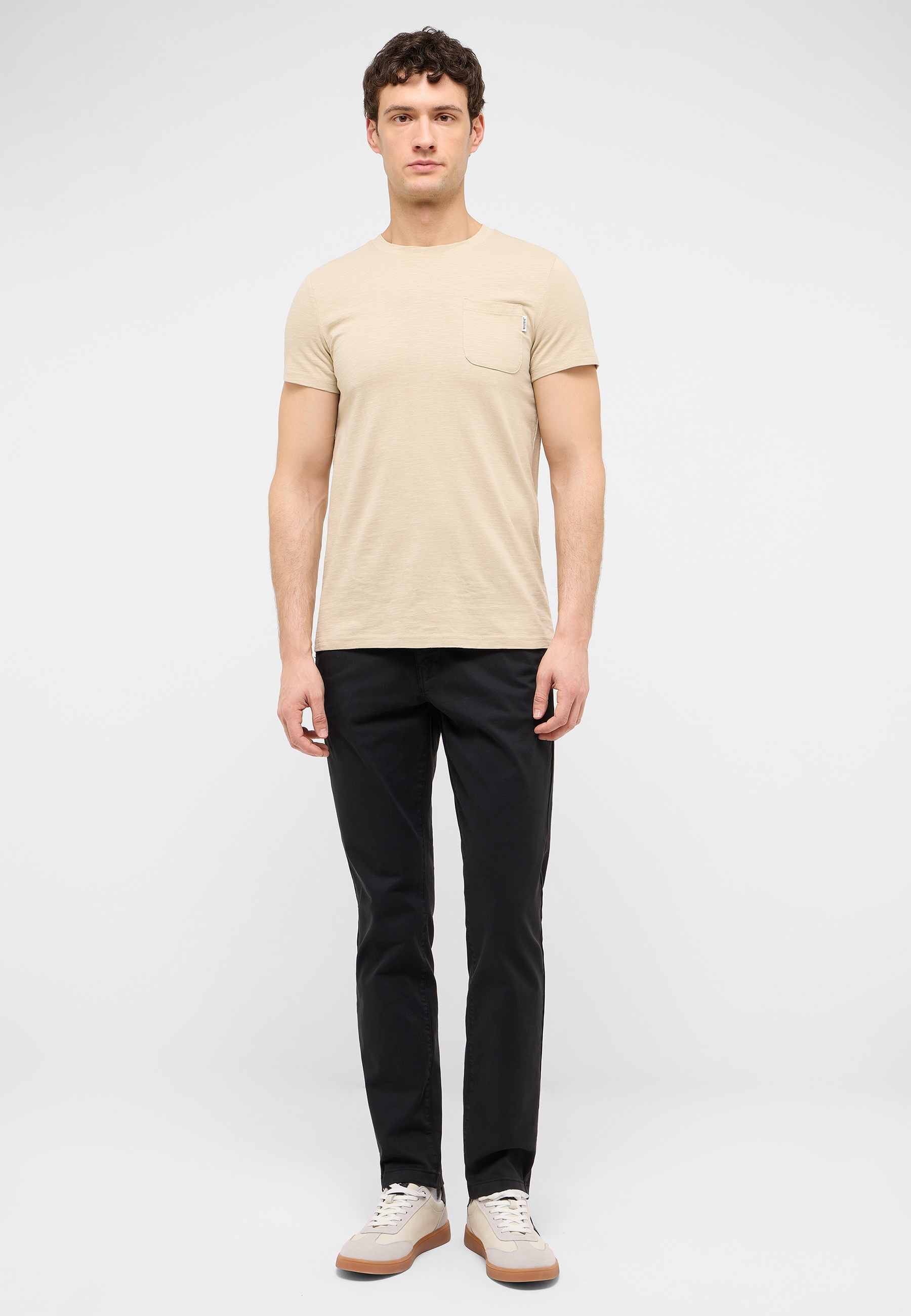 T-Shirt, Beige, Kurzarm, Brusttasche, Kleidung-Set
