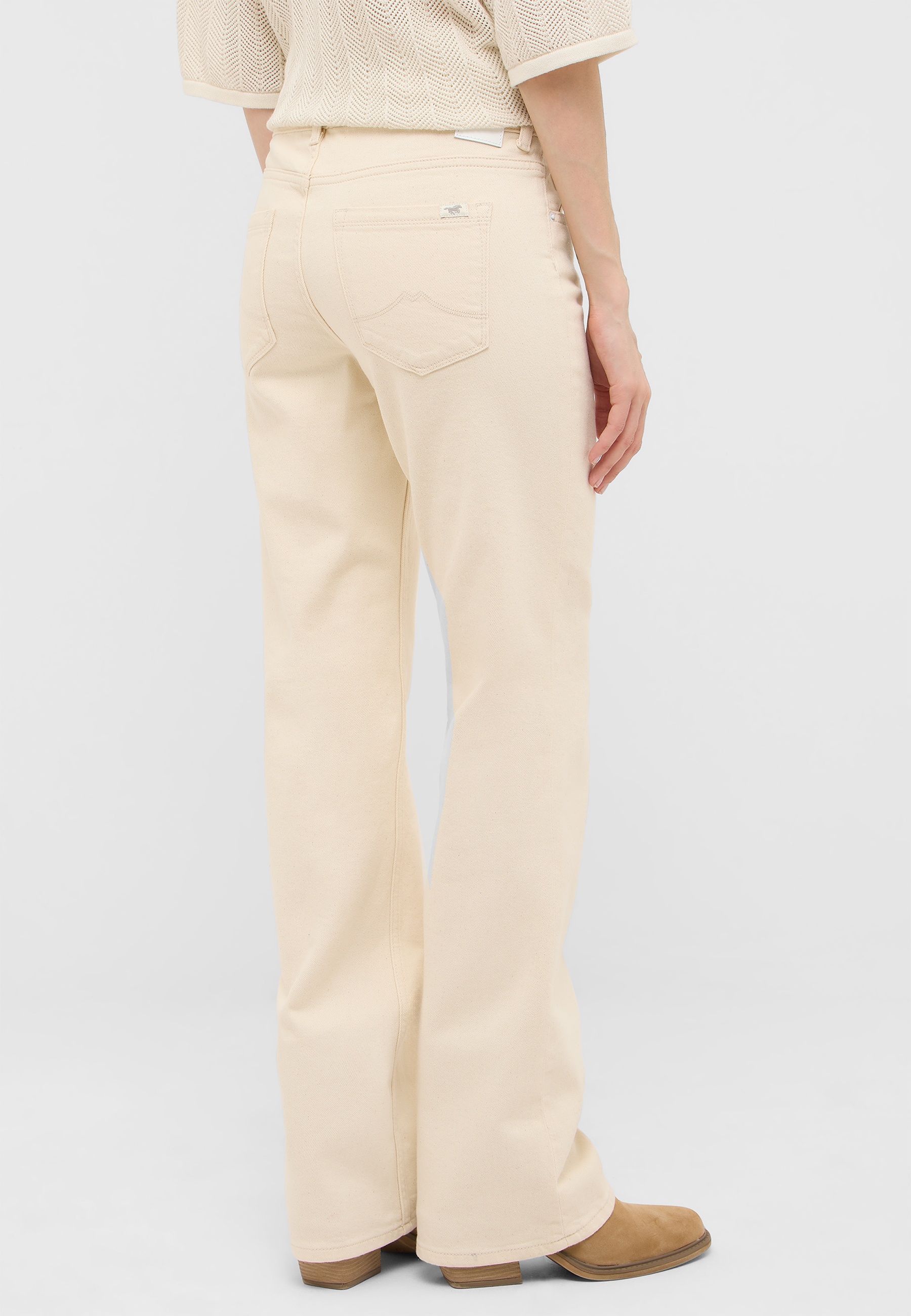 Jeans, Beige, Hose, Rückenansicht, Große Passform
