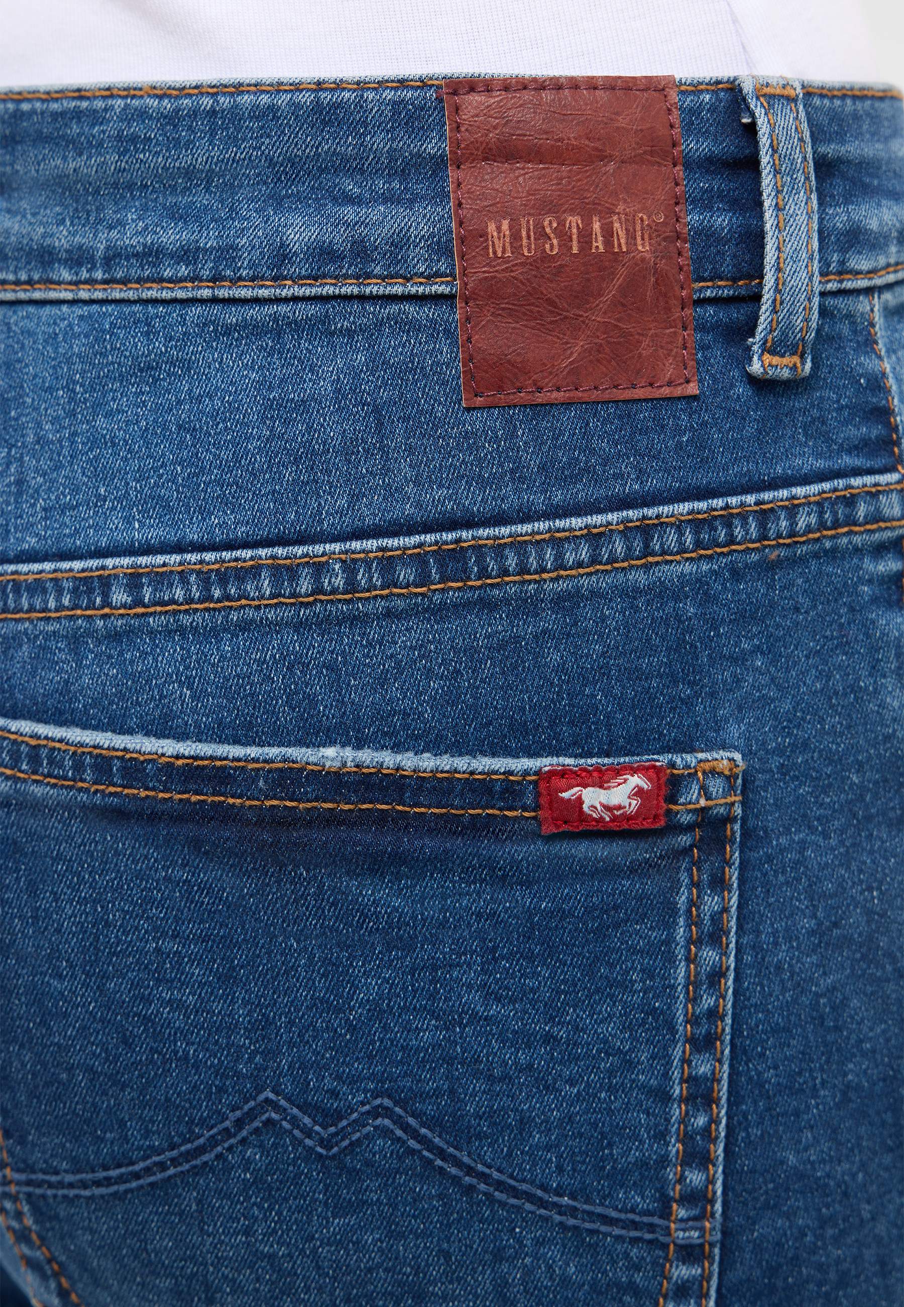 jeans, denim, back pocket, leather patch, red tag