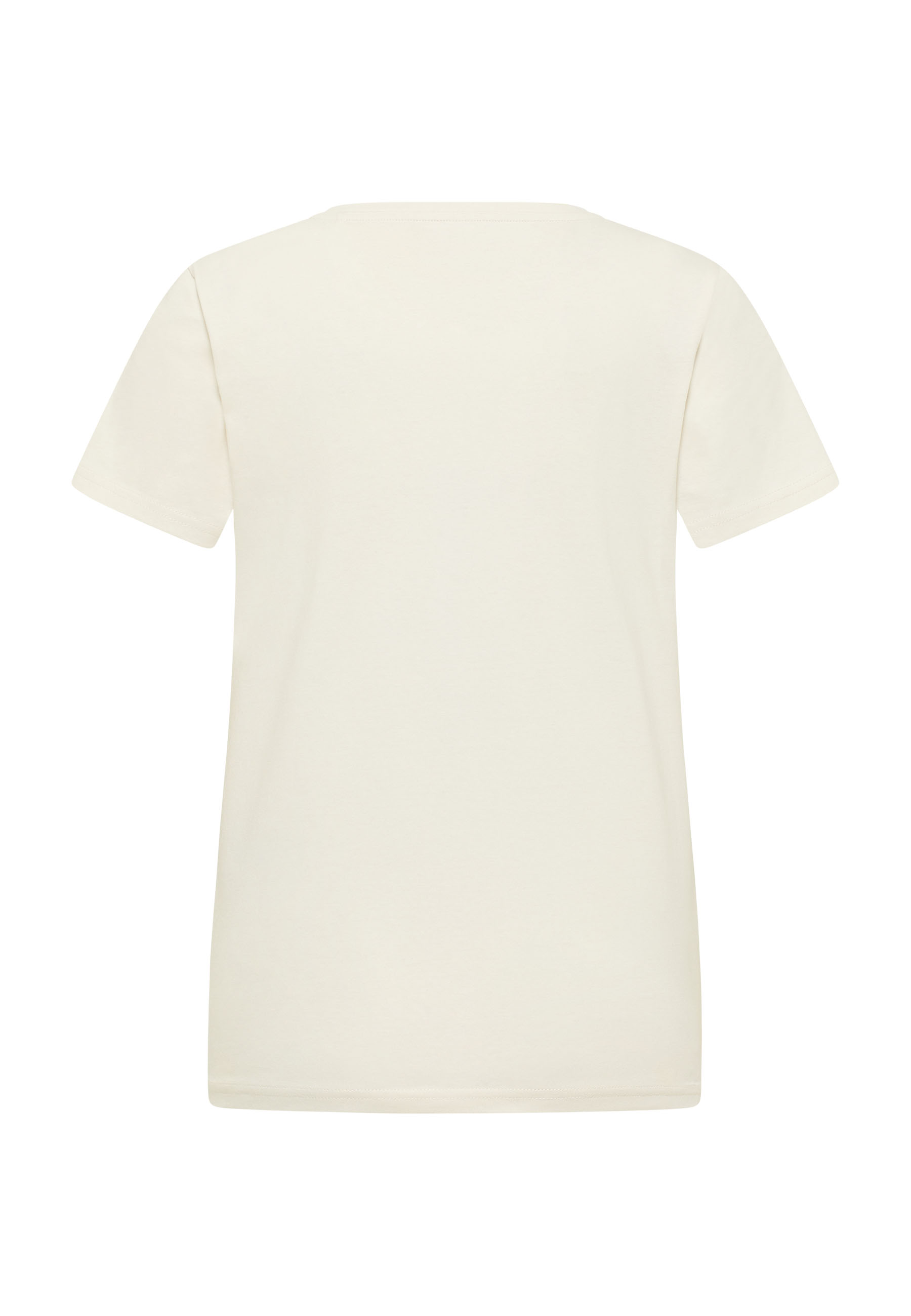 T-Shirt, Kurzarm, Uni, Beige, Baumwolle