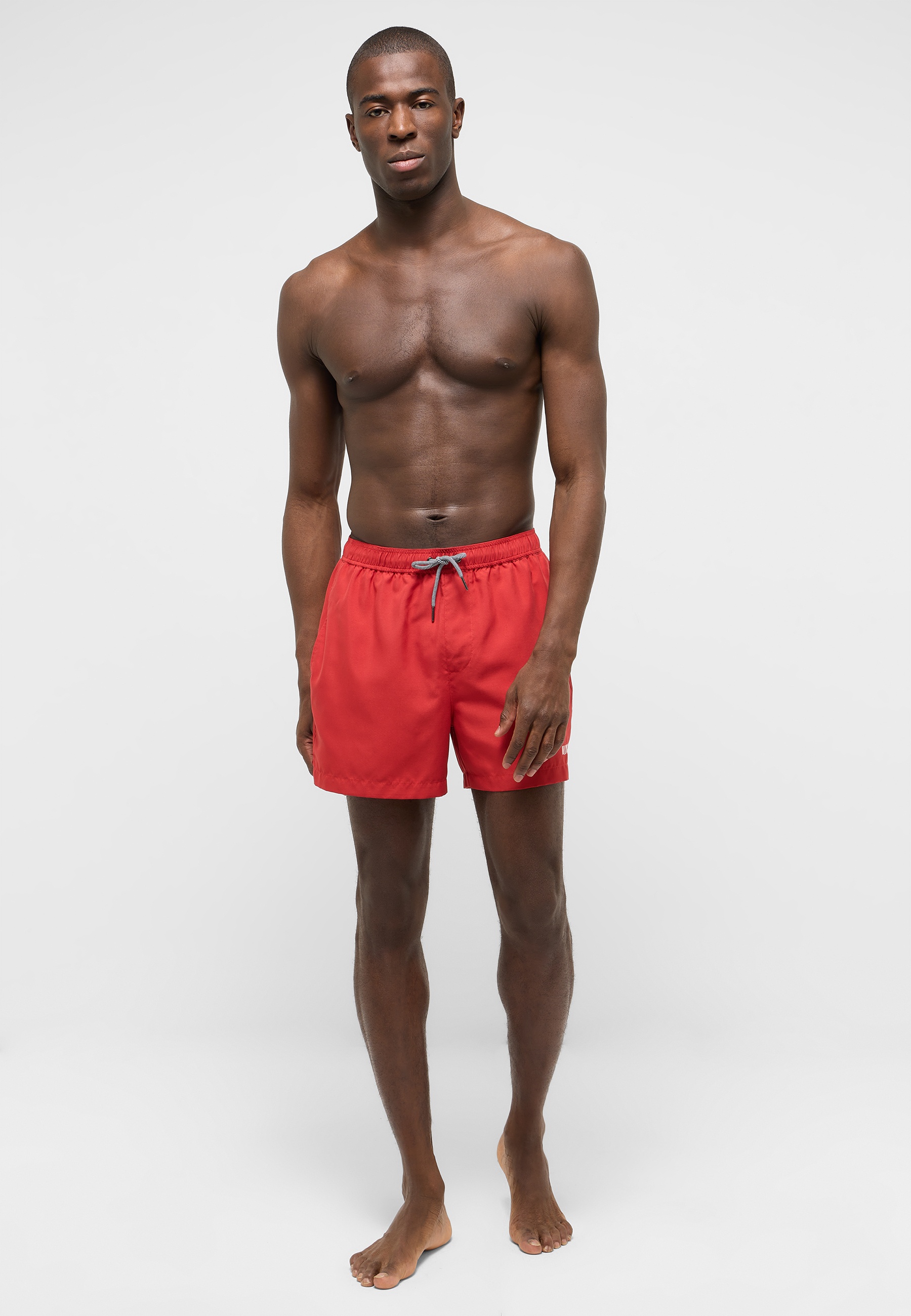 Männershorts, Badeshorts, Rot, Netz, Gummibund