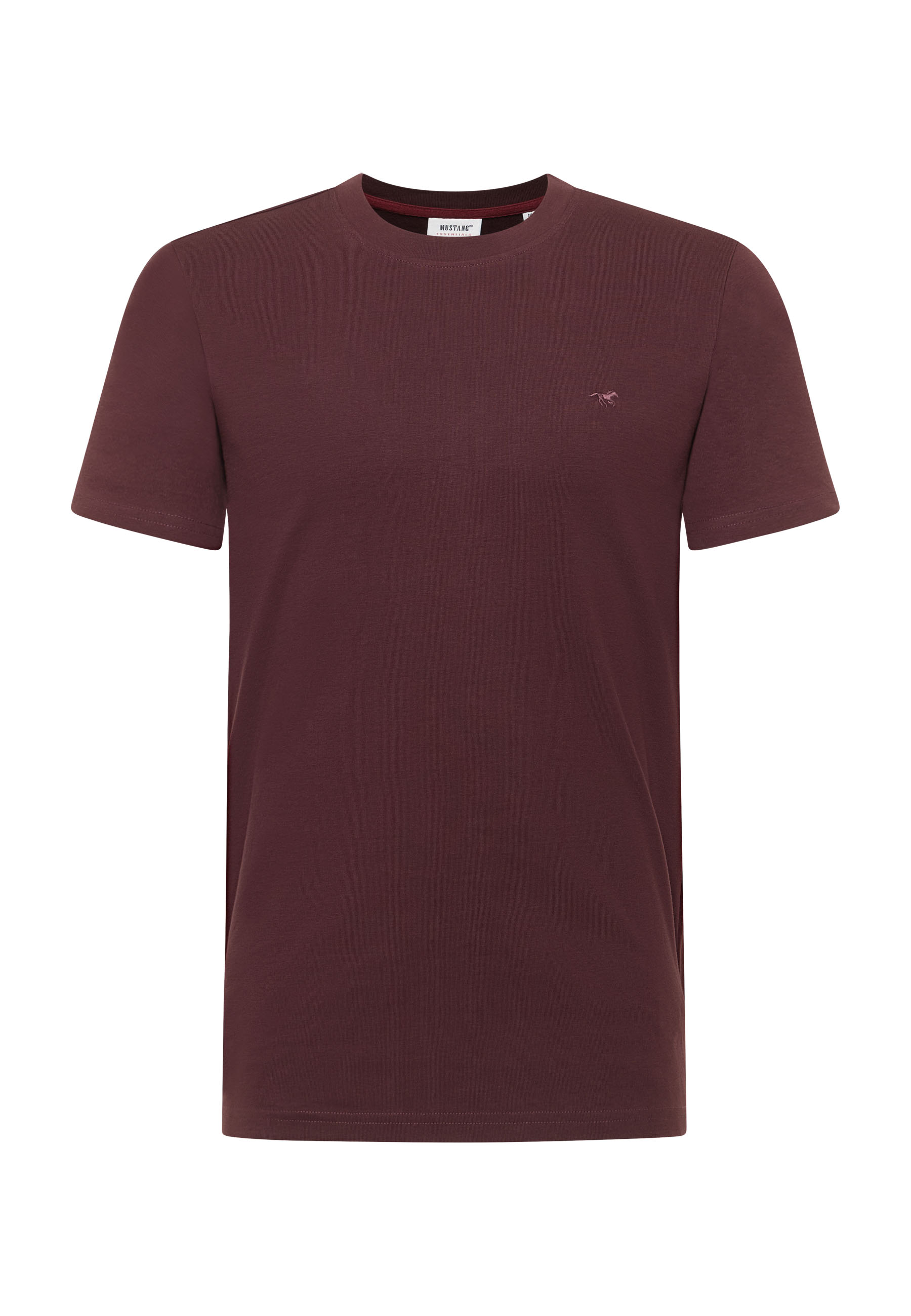 T-Shirt, Kurzarm, Rundhals, Bordeaux, Unifarben
