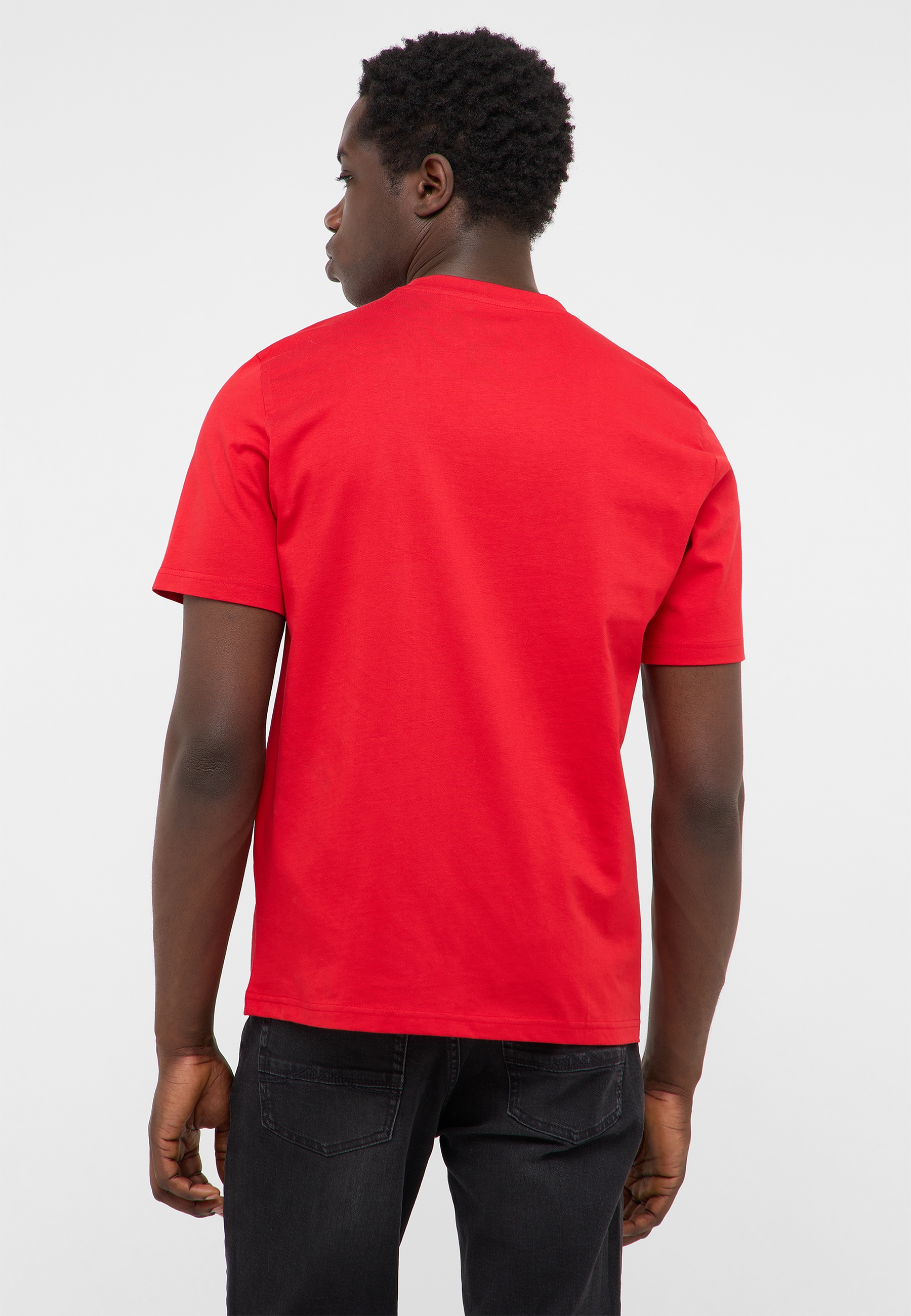 t-shirt, rot, kurzarmig, baumwolle, einfarbig