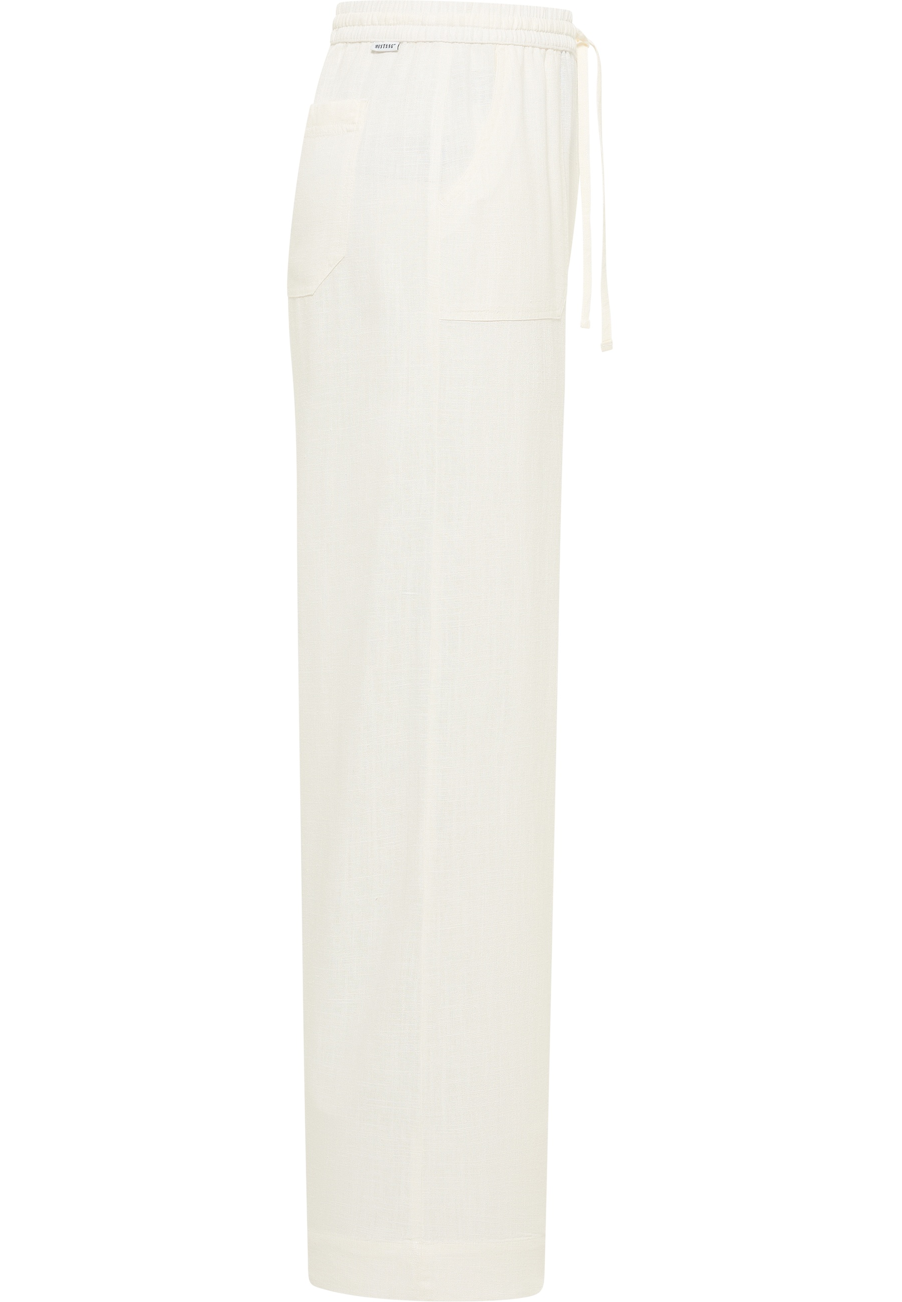 Hose, Loungehose, Kordelzug, Beige/Weiß, Aufgesetzte Tasche