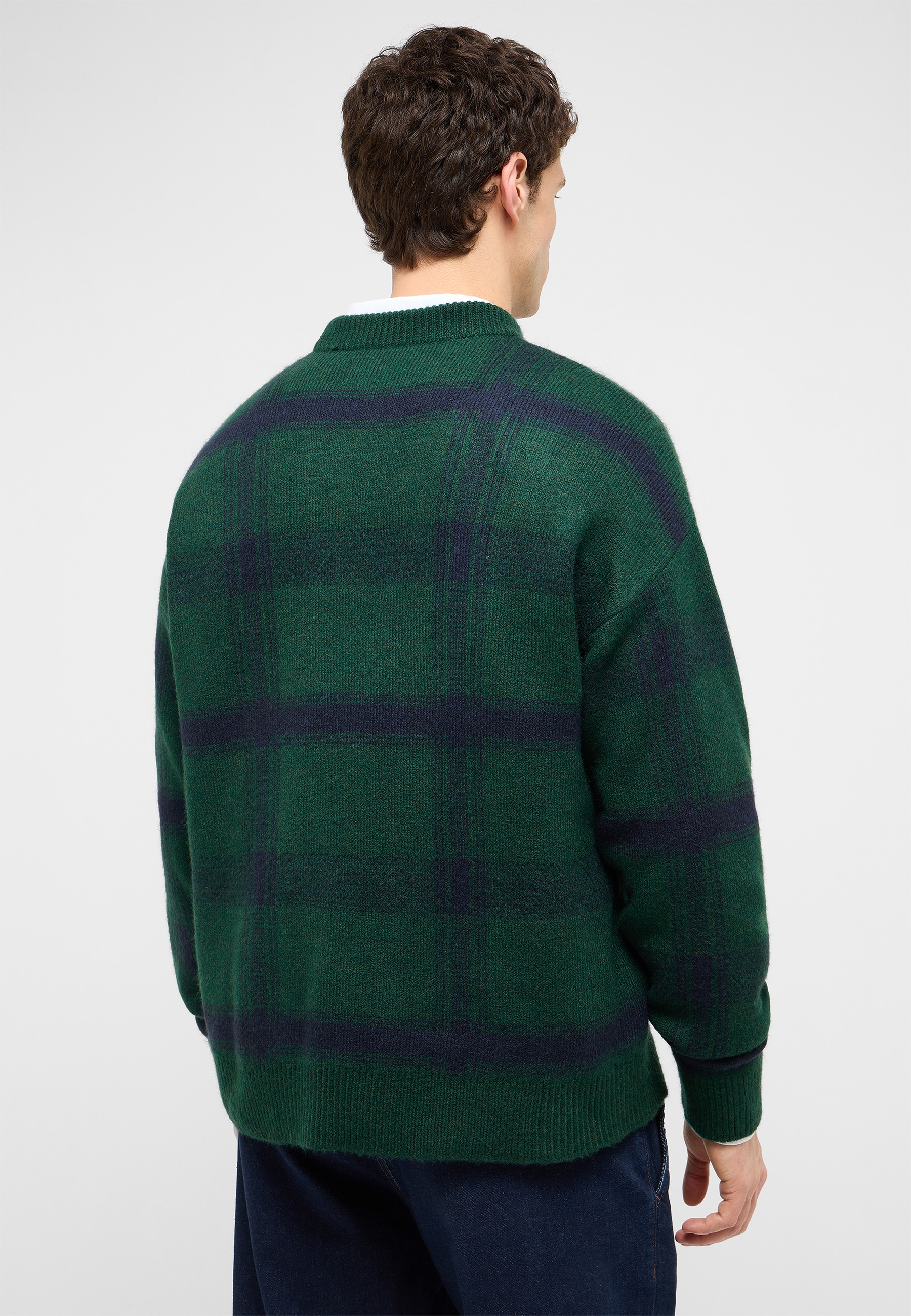 Strickpullover, Wirbelstreifen, Wollpullover, Grün, Oversized