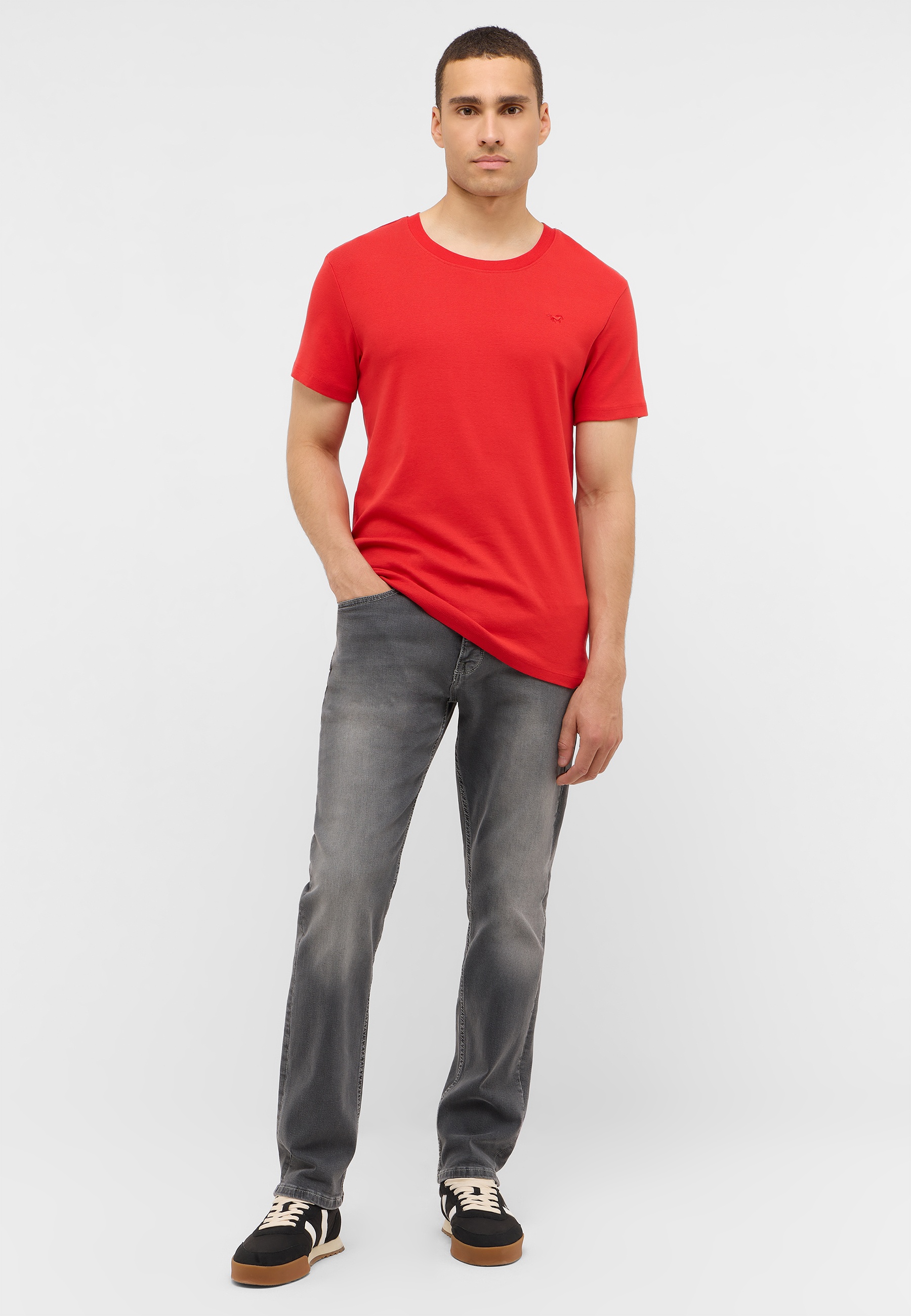 T-shirt, Hosen, Person, Stehend, Mann