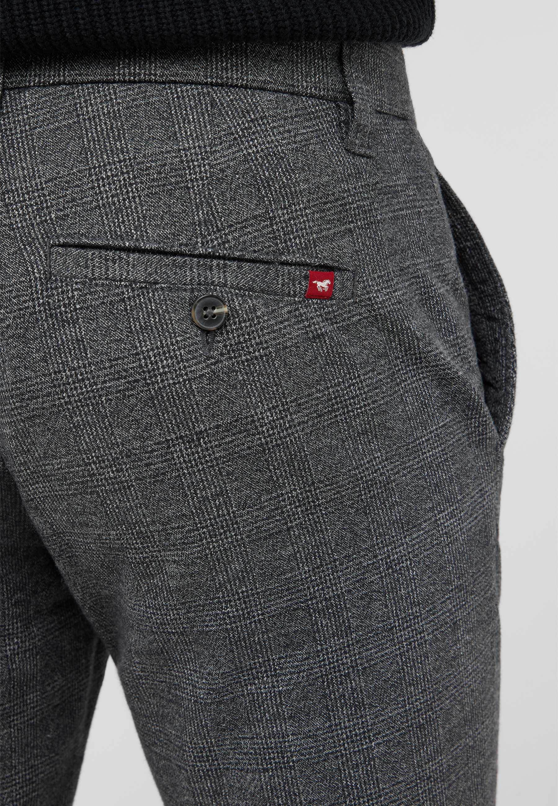 Hose, Karo-Muster, Grau, Gürtelloch, Taillen-Sattel