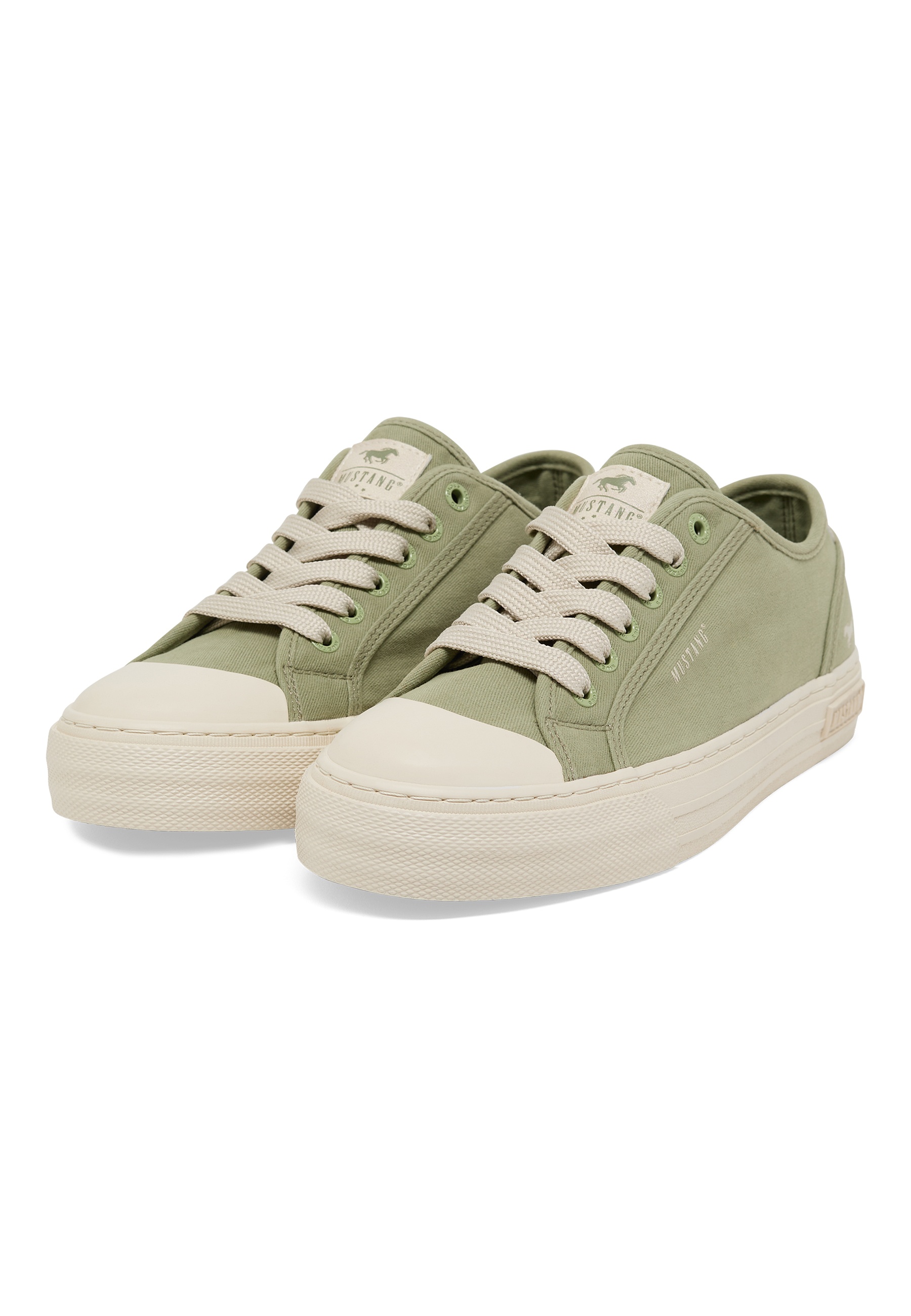 Sneaker, Canvas, Green, Low-top, Lace-up
