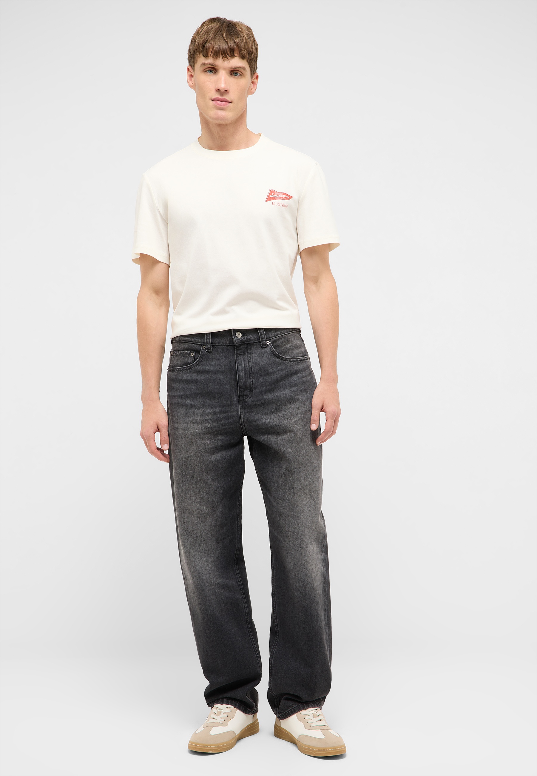 T-Shirt, Kurzarm, Weiß, Logo-Print, Casual