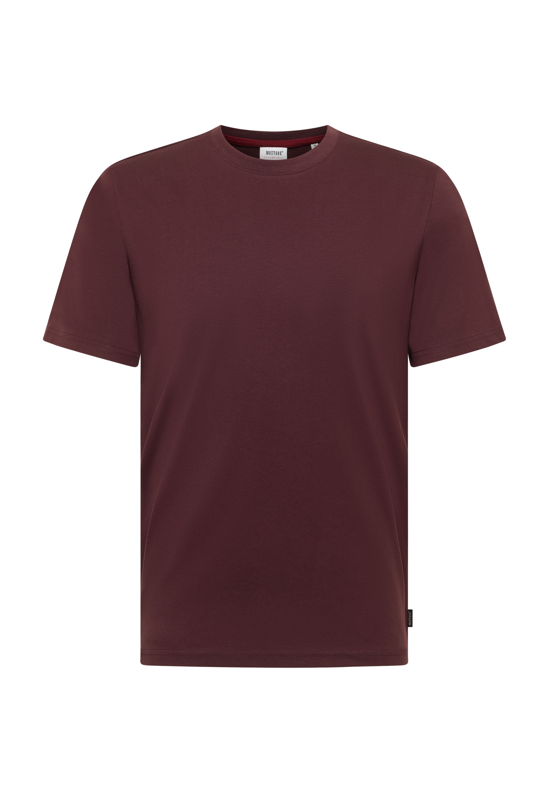 T-Shirt, Kurzarm, Uni-Farbe, Burgunderrot, Kleidung