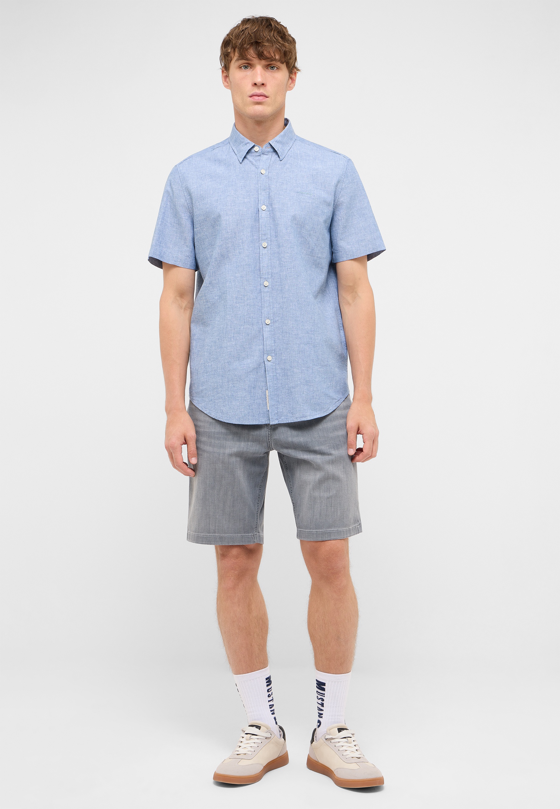 hemden, kurzärmelig, hellblau, shirt, button-down