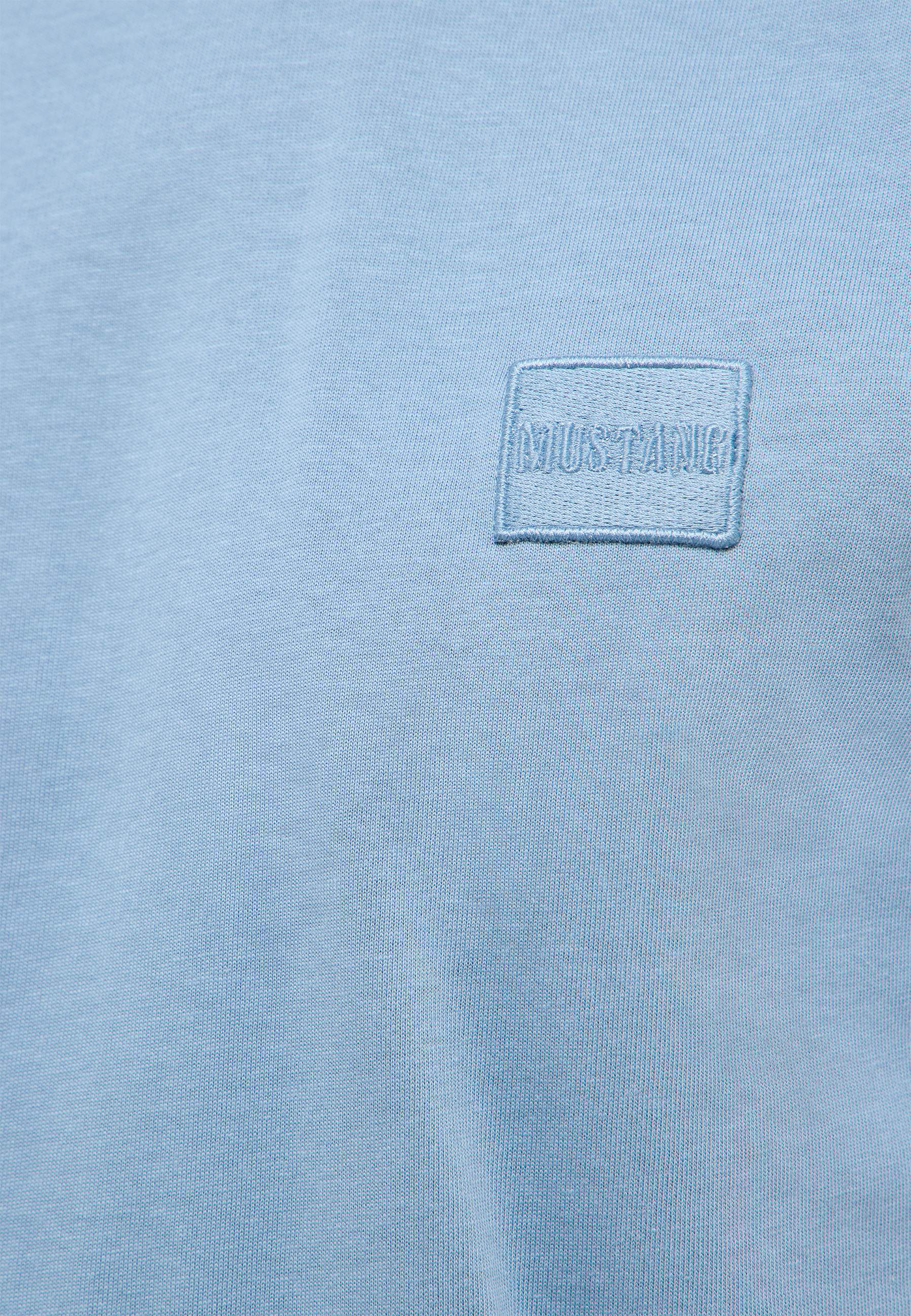 t-shirt, patch, Logo, hellblau, Stoff