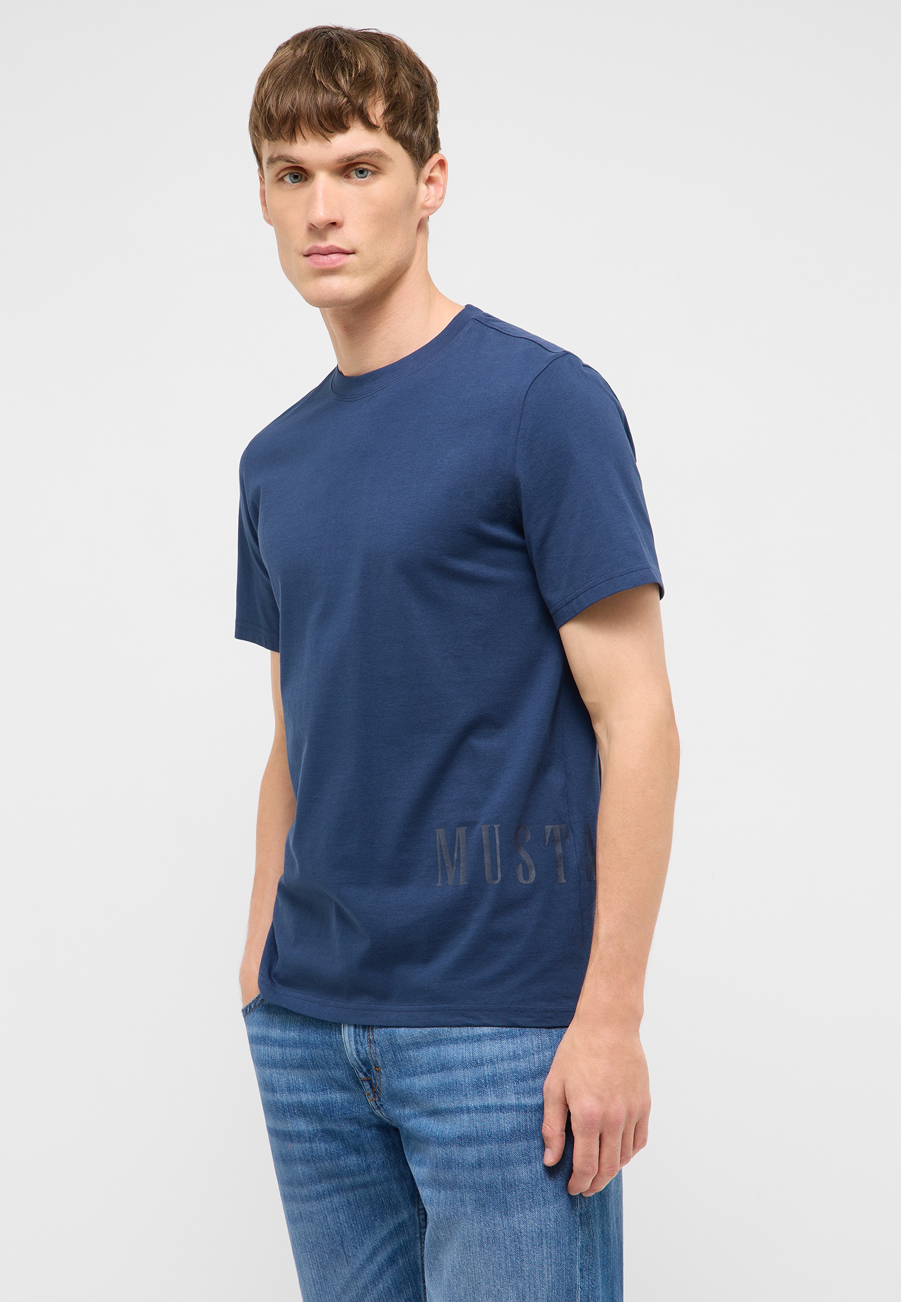 T-Shirt, Kurzarm, Uni-Farbe, Crewneck, Oberteil