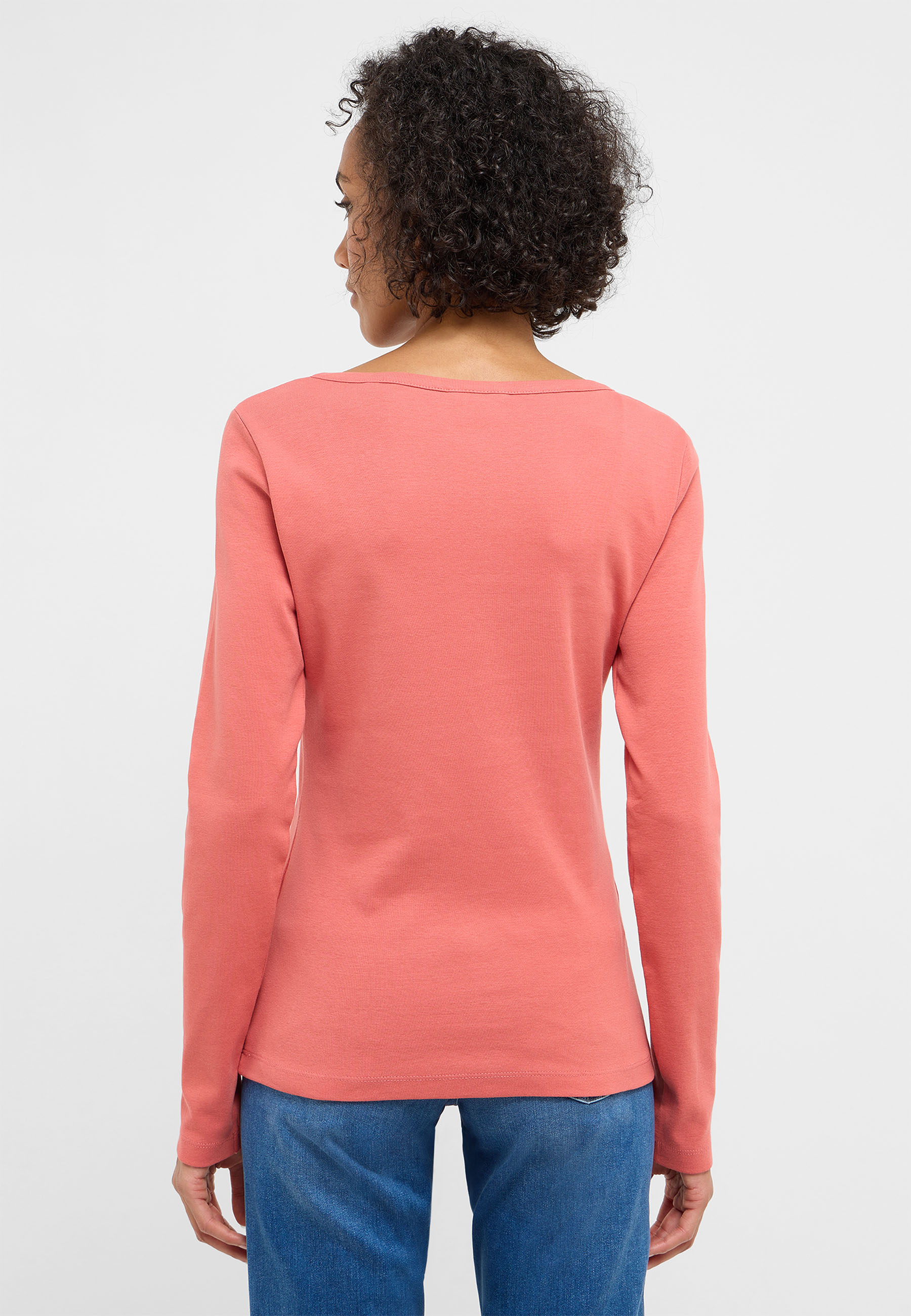 Langarmshirt, Rundhals, Kleidung, Rückenansicht, Softpink