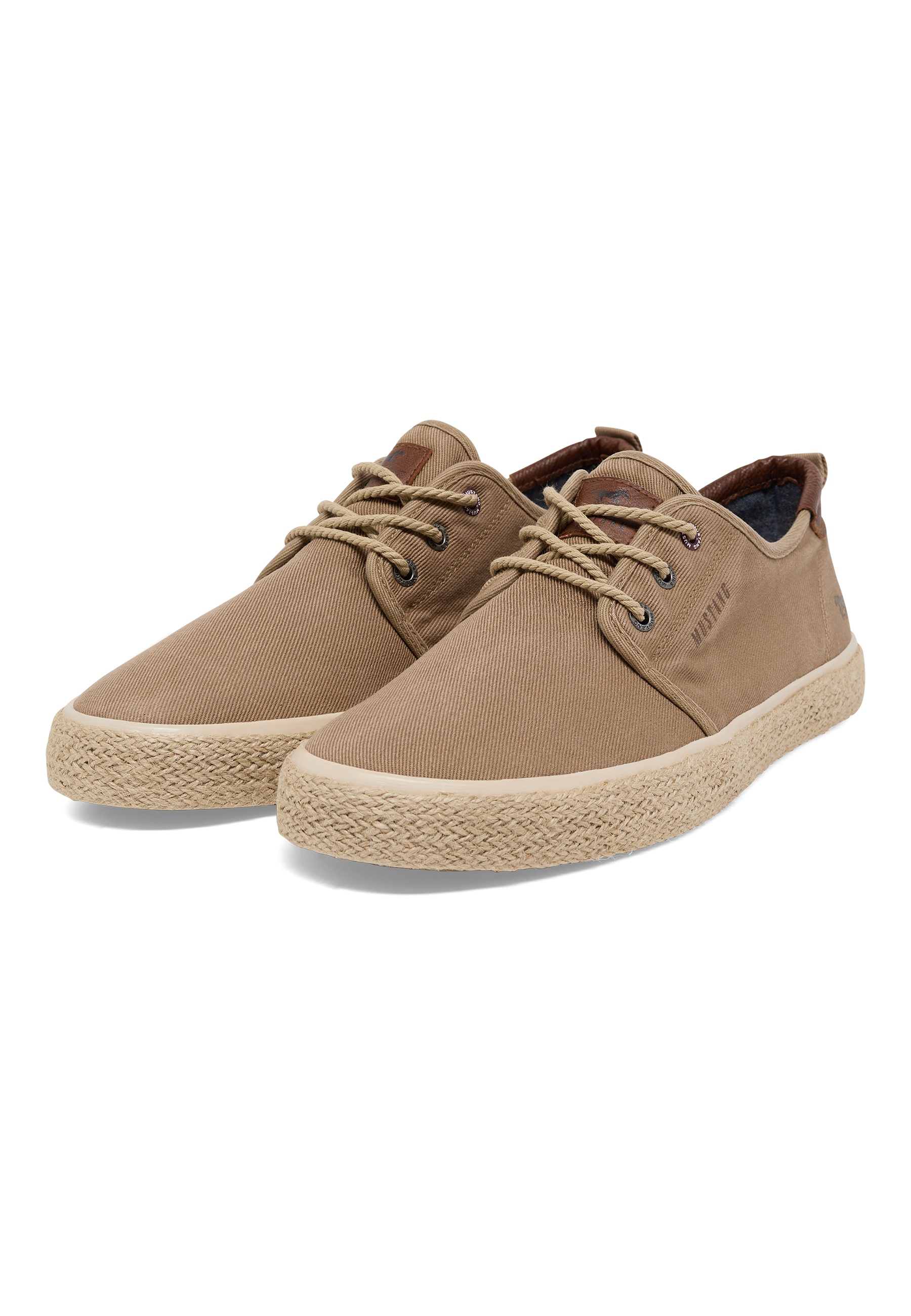 Schnürschuhe, Canvas, Beige, Korksohle, Casual