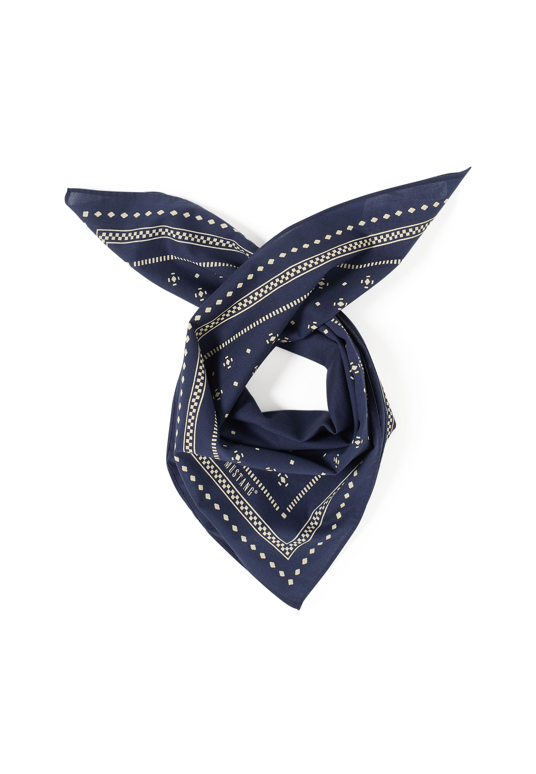 Schal, Bandana, Navy, Geometrisches Muster, Stofftuch