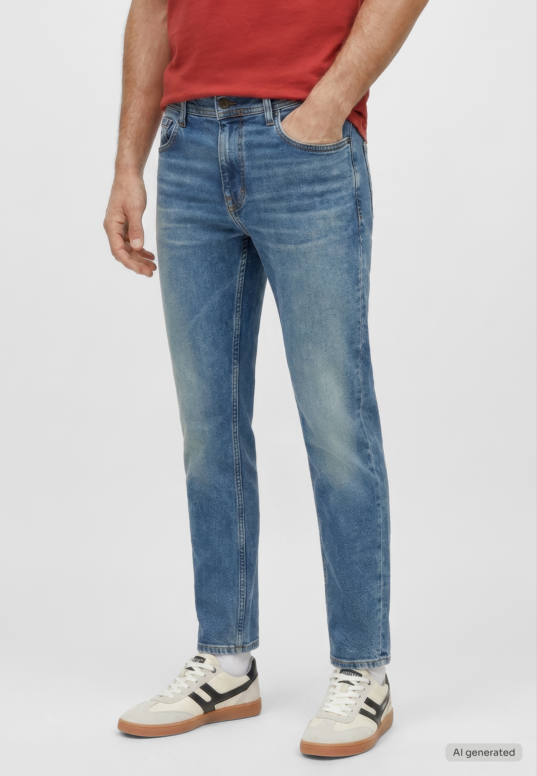 Jeans, Herren, Straight, Washed, Denim
