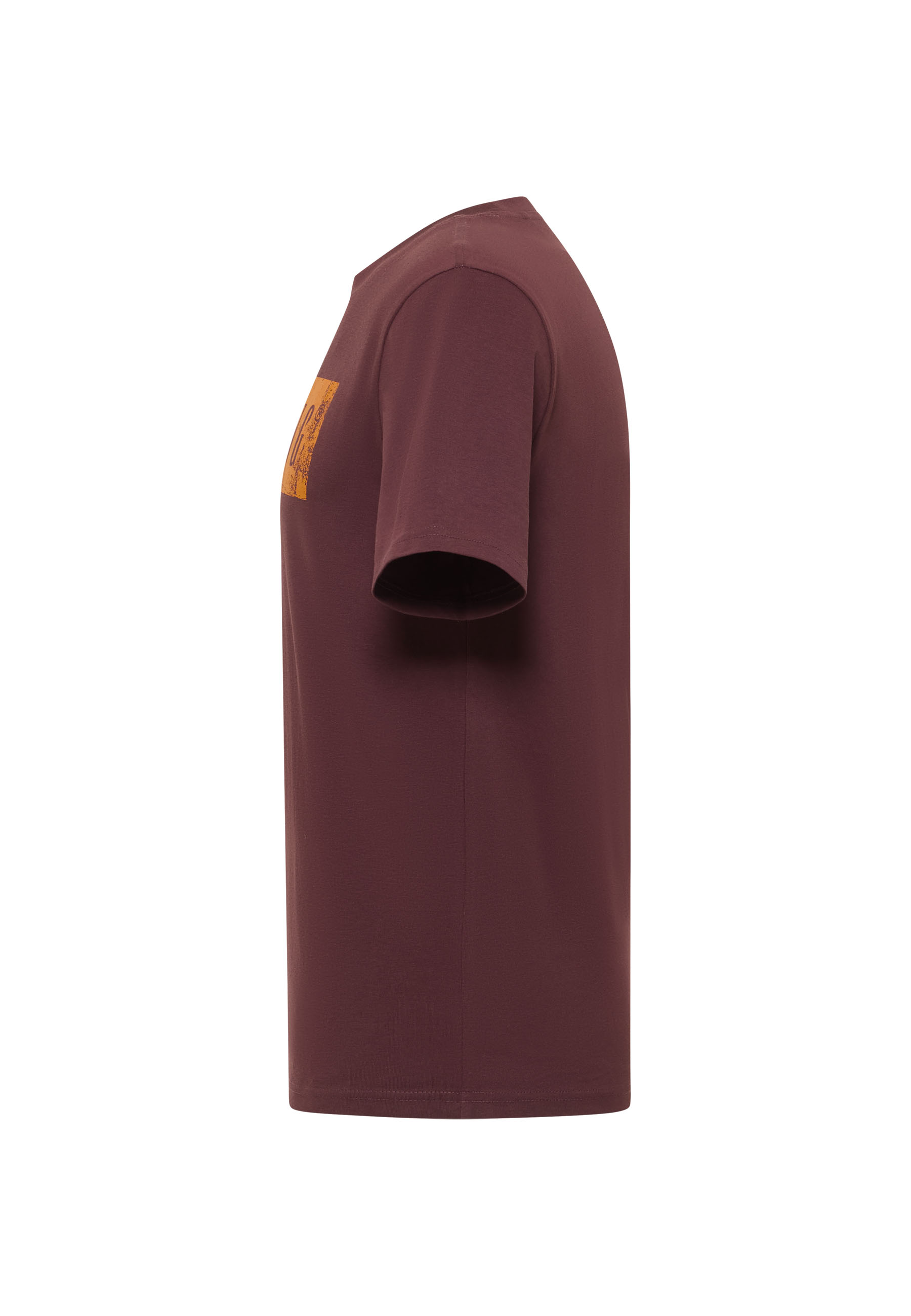 T-Shirt, Kurzarm, Bordeaux, Unifarben, Rundhals