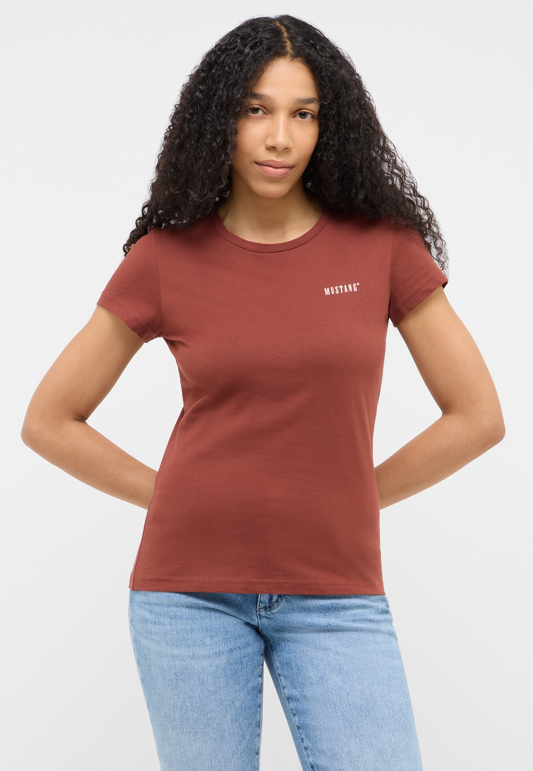 t-shirt, kurzarm, rust, logo, mustang
