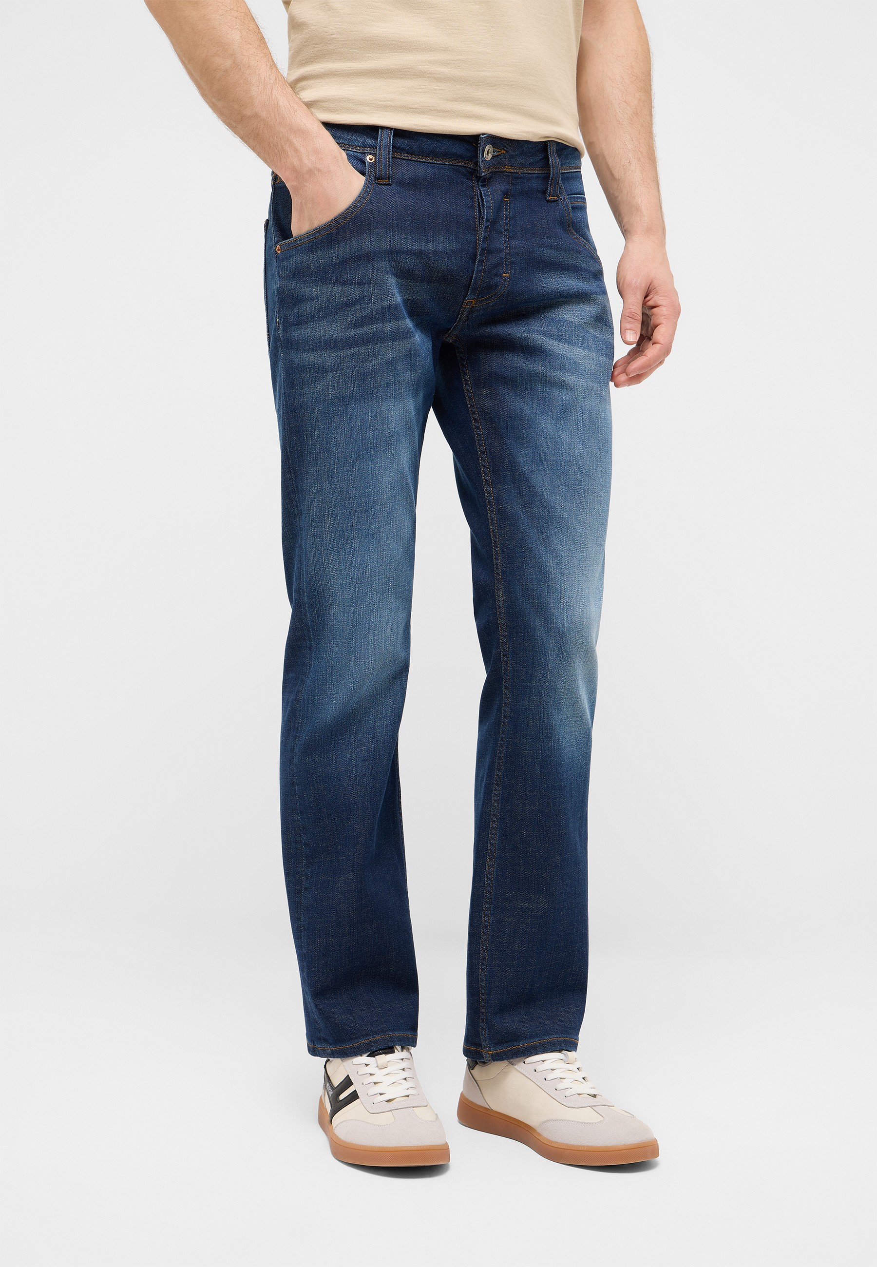 jeans, Denim, Straight leg, blaues Jeansblau, Fünf-Tallien