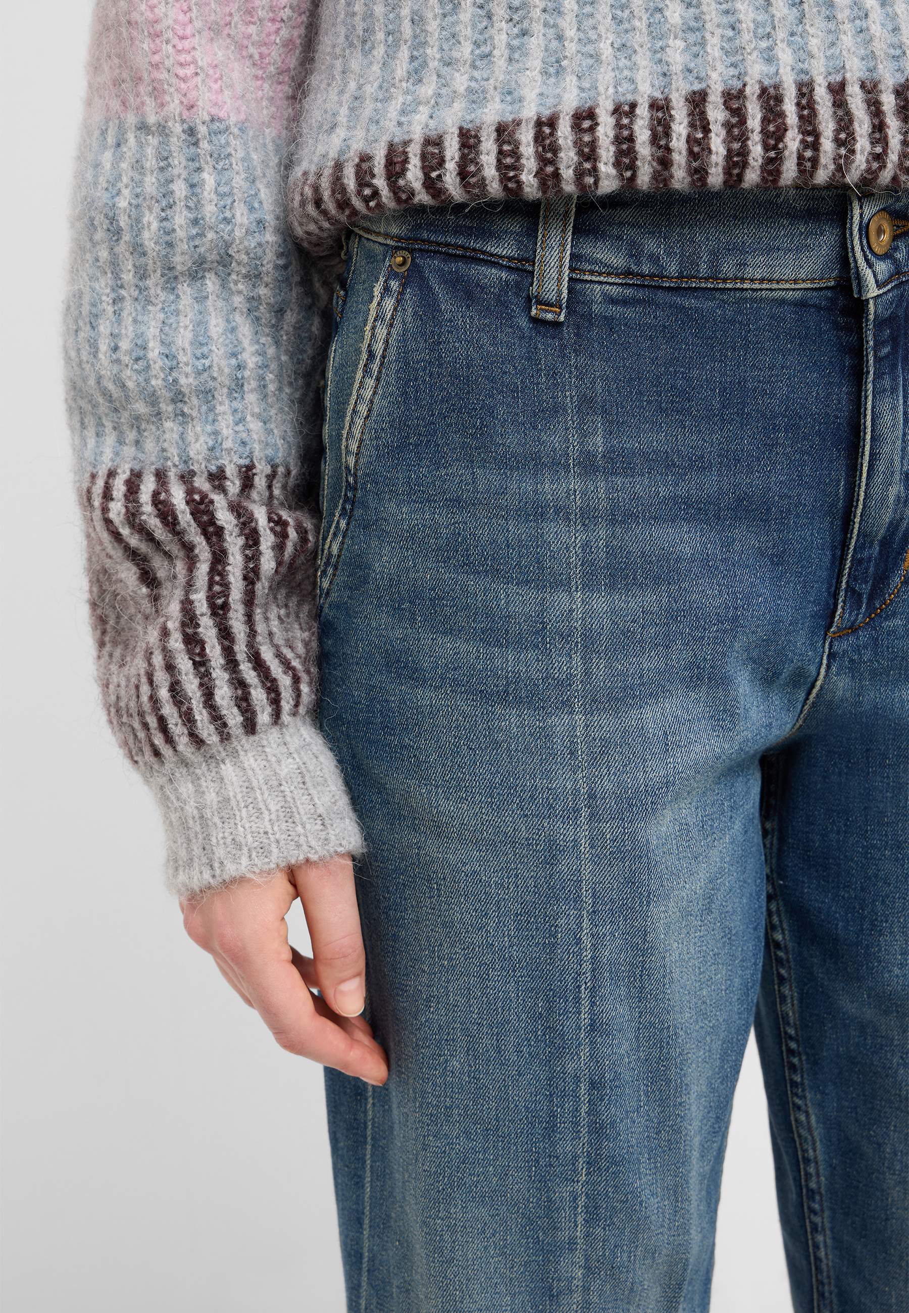 Bekleidung, Hosen, Strickwaren, Pullover, Jeanshose