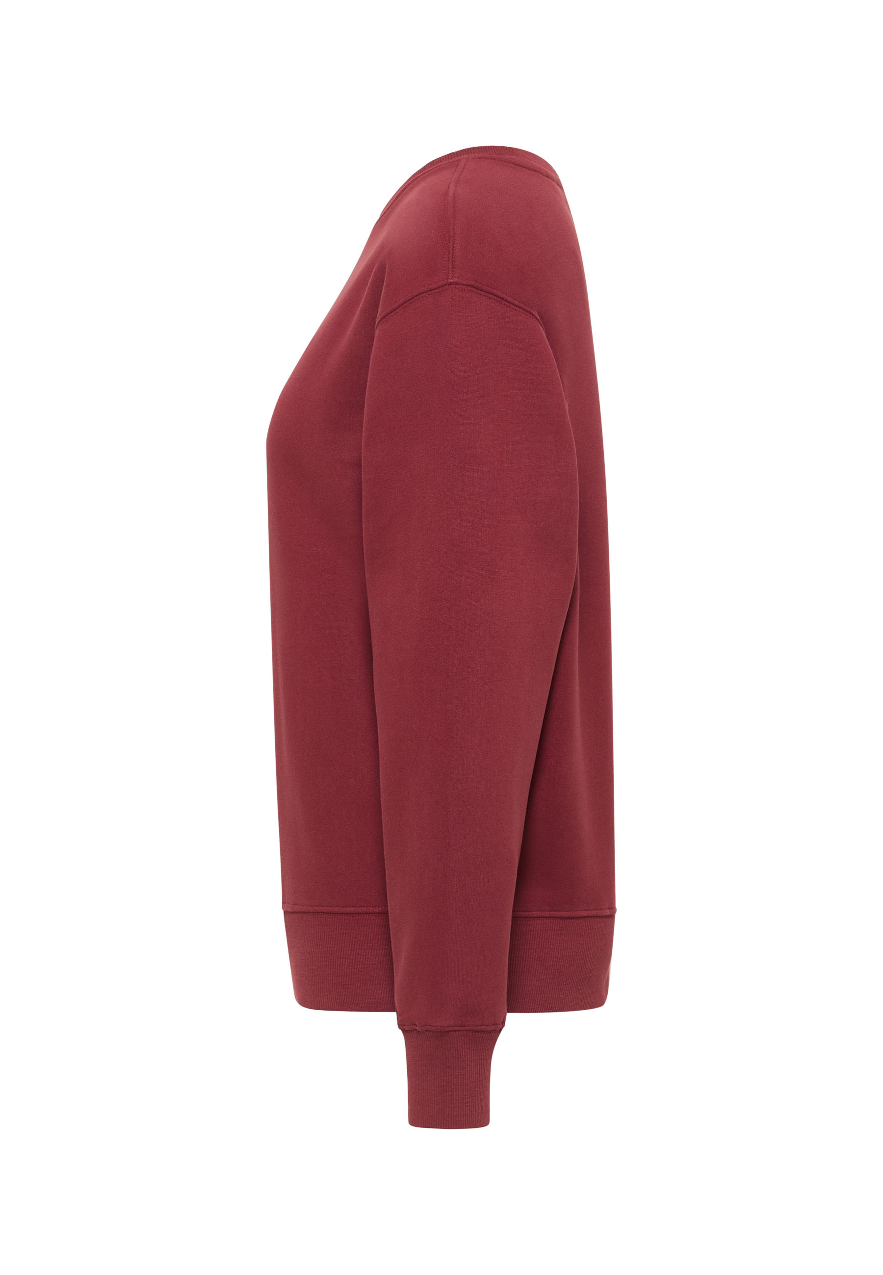 Sweatshirt, Crewneck, Long-sleeve, Ribbed cuffs, Burgundy