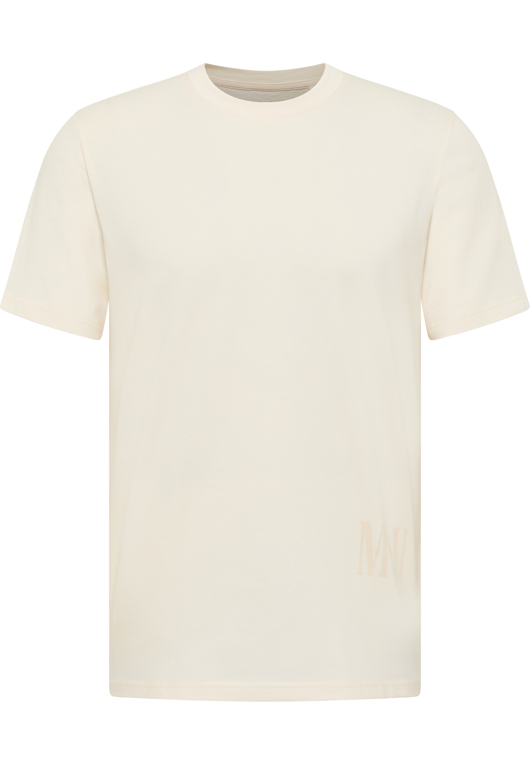 tshirt, Kragenlos, kurzarm, creme, Monogramm